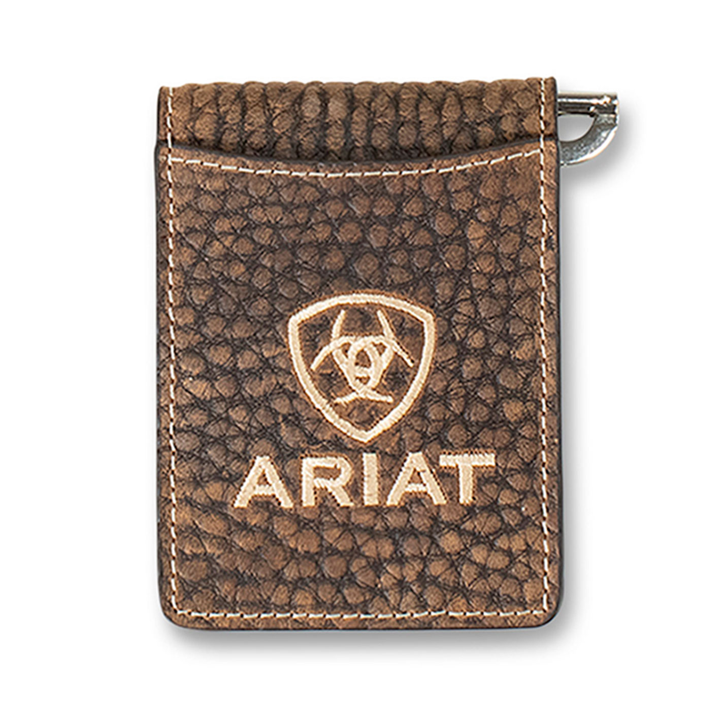Ariat Saddle Brown Bullhide Clip Wallet - Image 1