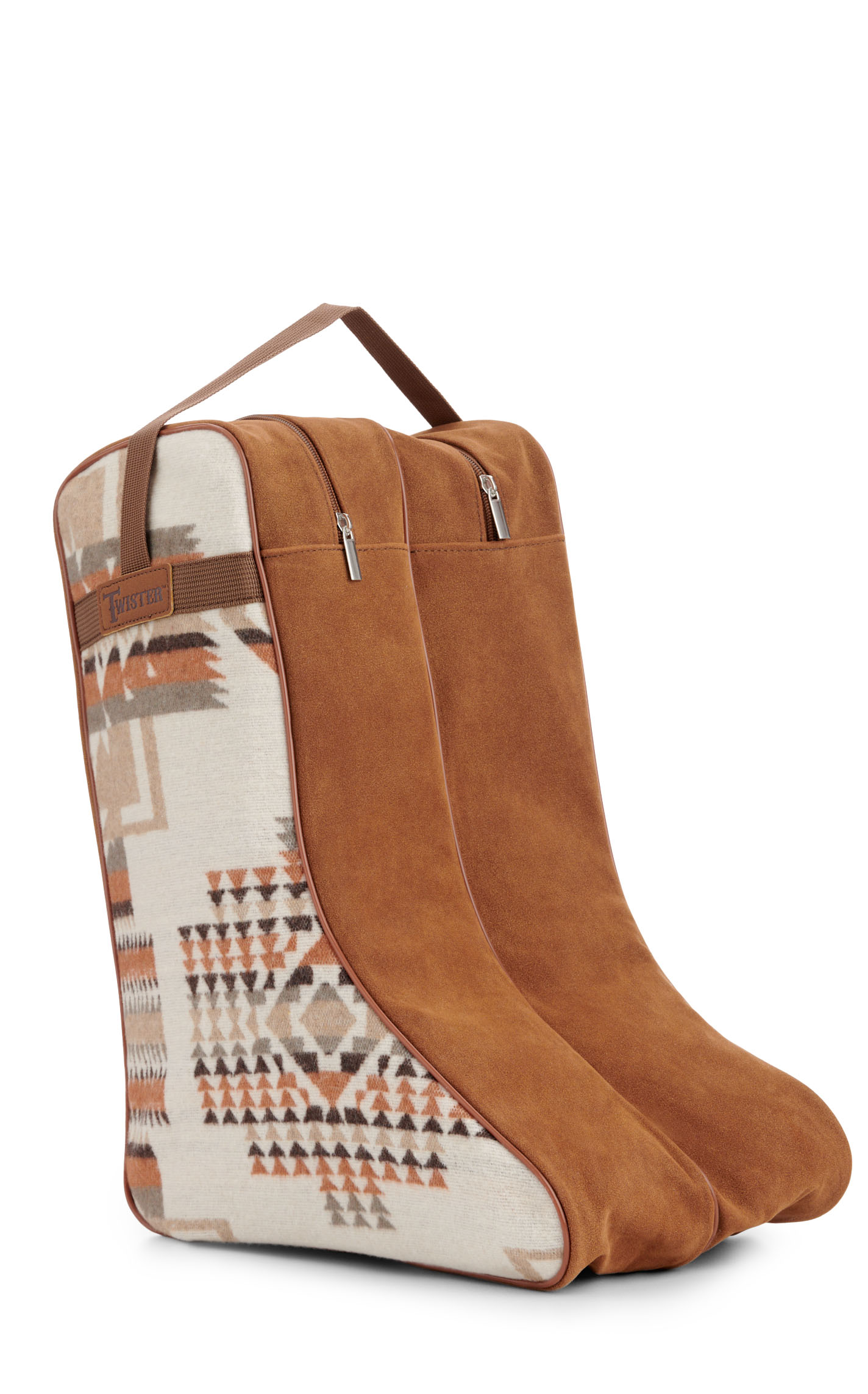 M&F Western Twister Cream & Cinnamon Aztec Blanket Boot Bag - Image 2