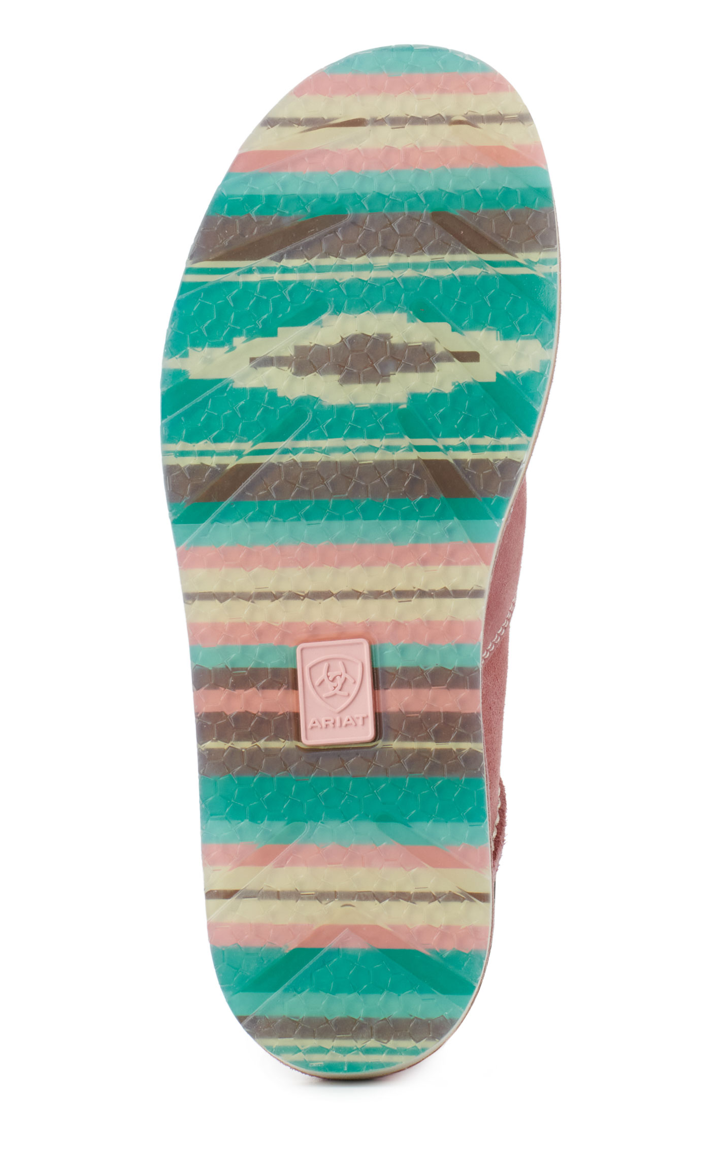 Ariat Ladies Cruiser Pink Suede and Serape Moc Toe Casual Shoes - Image 1