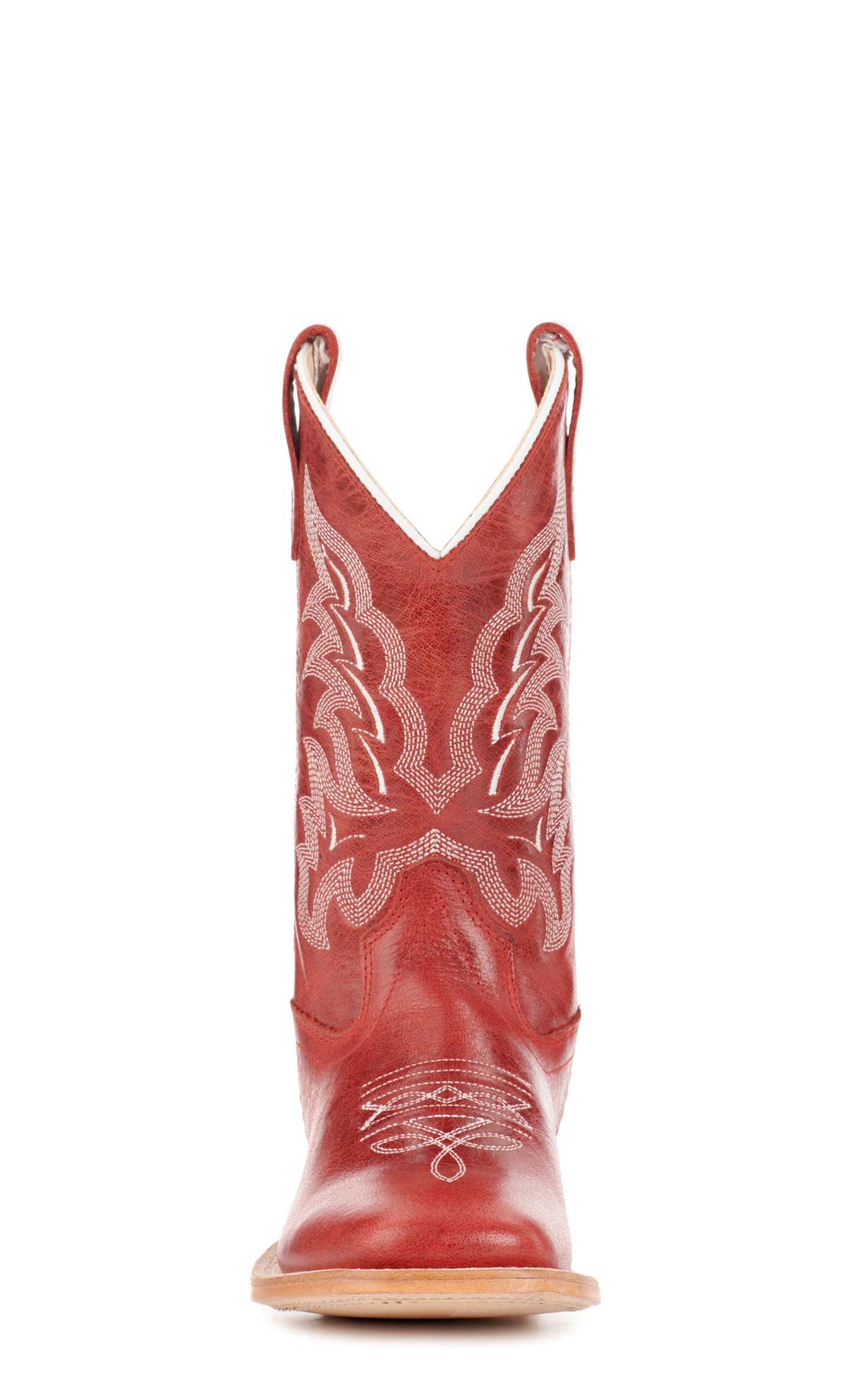 Old West Kids' Dark Red Wide Square Toe Cowboy Boots - Image 1