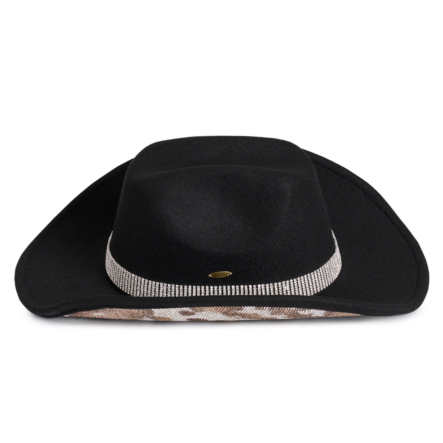 Girlie Girl Originals Women's Black & Cow Print Bling Wool Cowboy Hat - Image 2