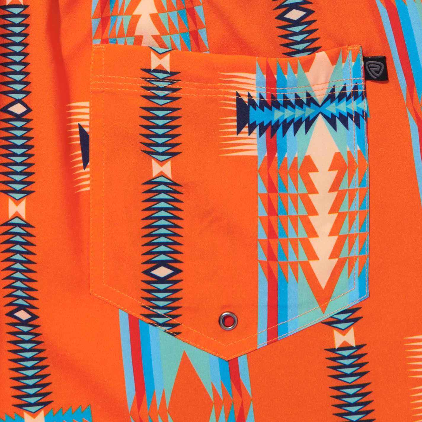 Panhandle Slim Men's Orange Aztec Print Swim Trunks - Image 1