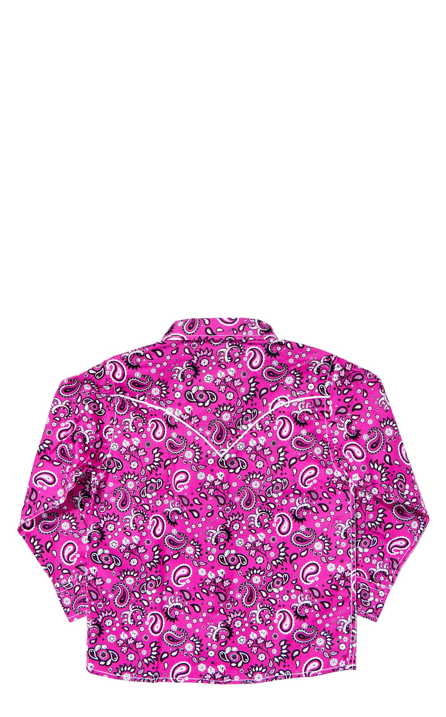 Cowgirl Hardware Girl's Black & Berry Paisley Western Shirt - Image 1