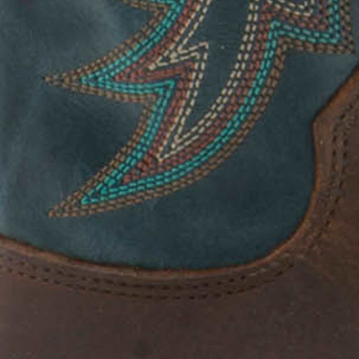 Justin Men's Bent Rail Austin Copper and Teal Wide Square Toe Cowboy Boots - Image 1
