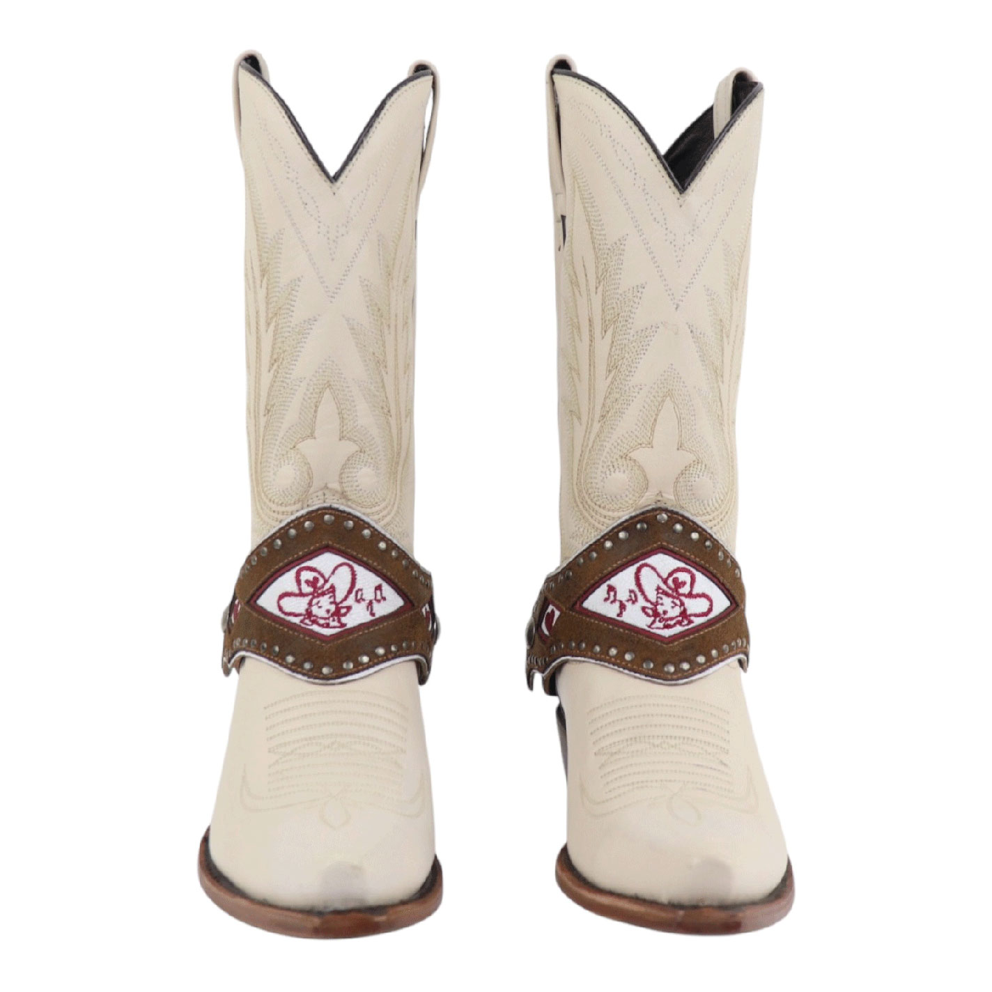 Agave Blue Brown Singin' Cowboy Embroidered Boot Lassos - Image 1