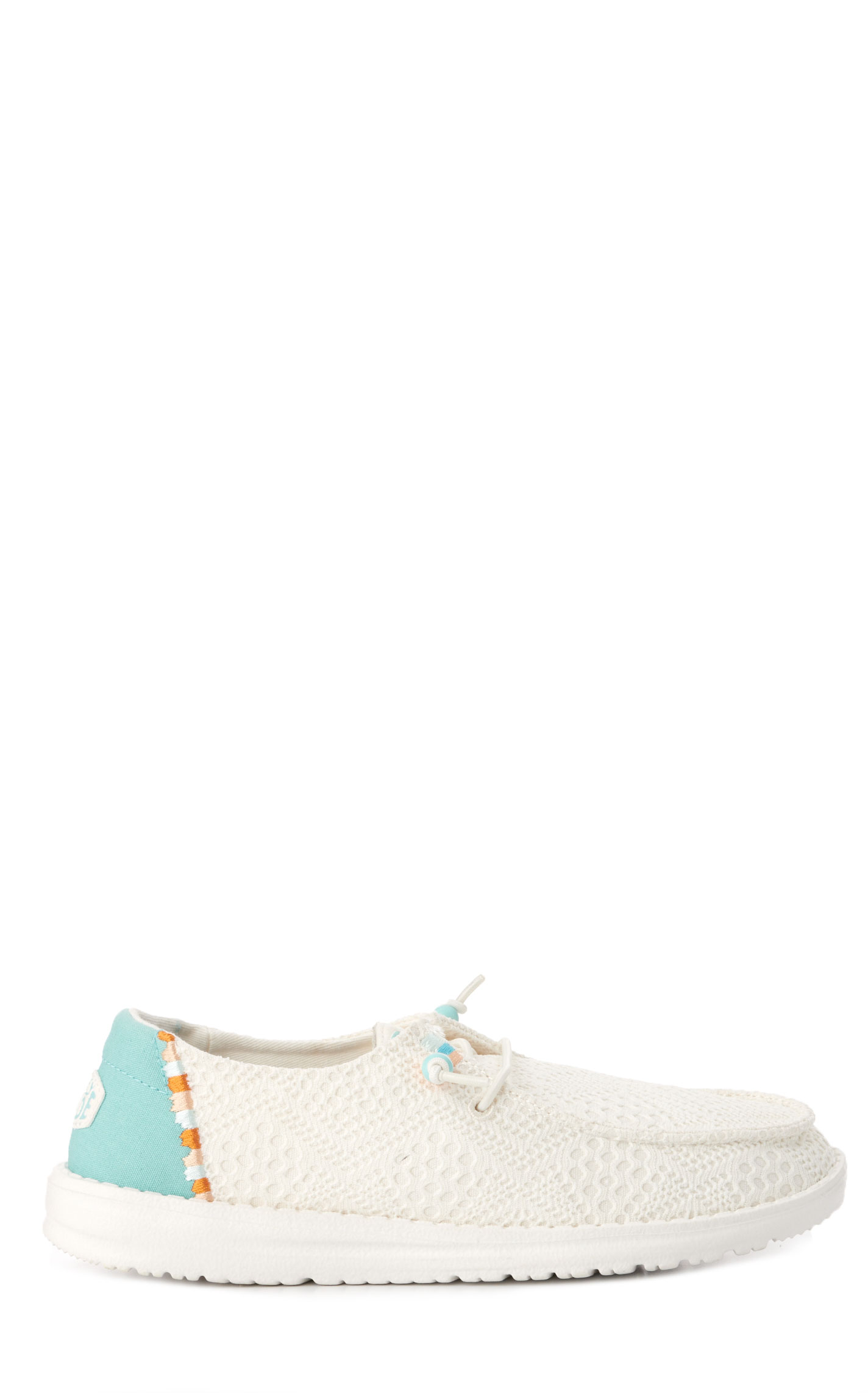 Hey Dude Women’s Wendy Boho Crochet Off White Moc Toe Lace Up Casual Shoes - Image 1