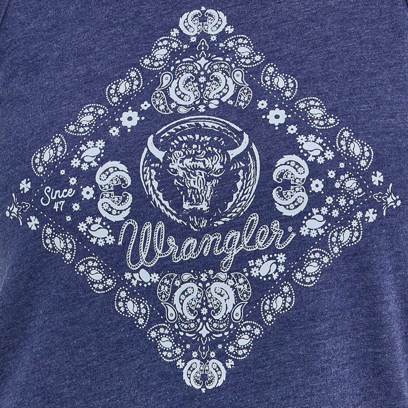 Wrangler Women's Blue Bandana Screen Print Tank T-Shirt - Image 2