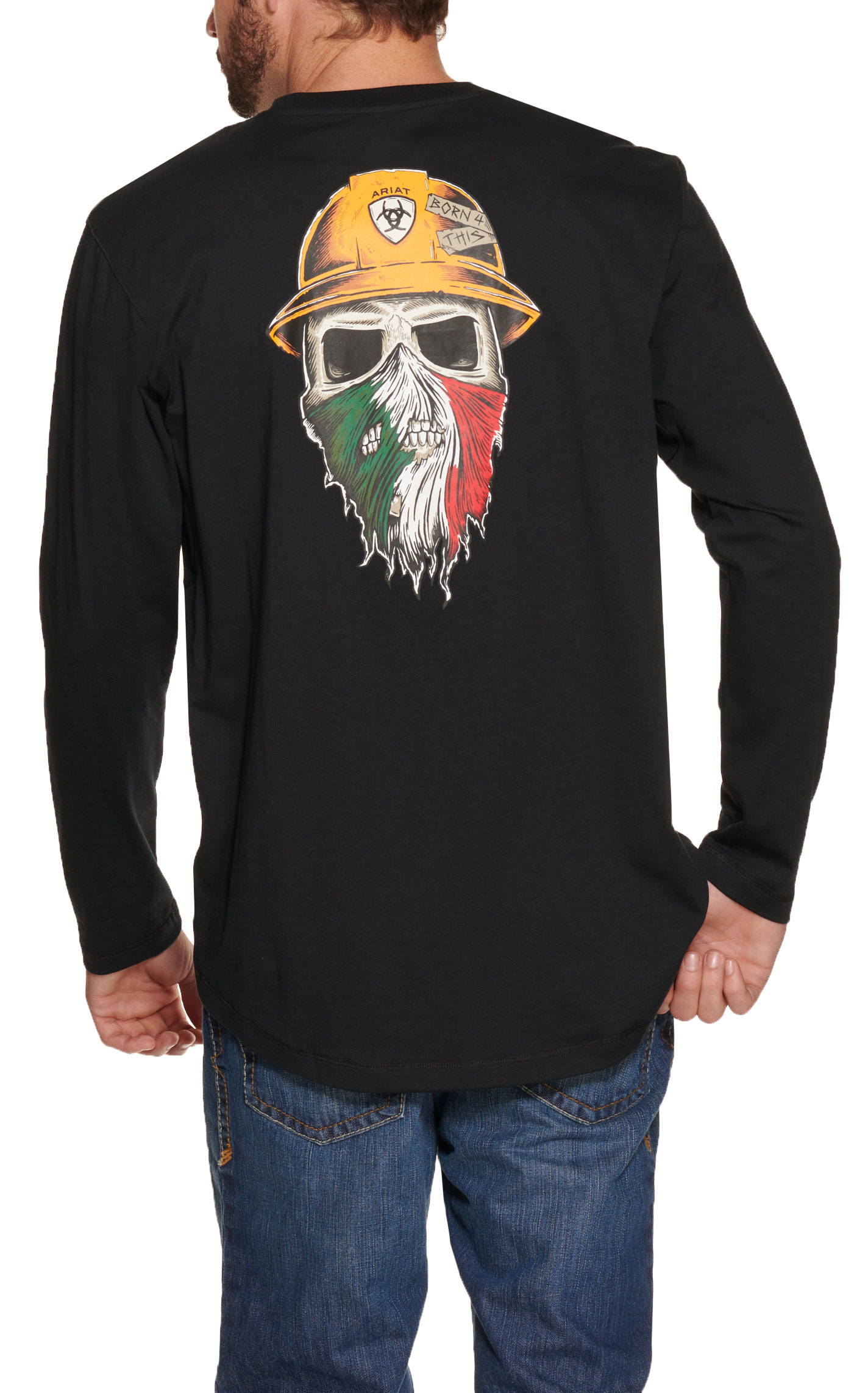 Ariat Rebar Men's Black Workman Born For This Long Sleeve Work T-Shirt - Image 1
