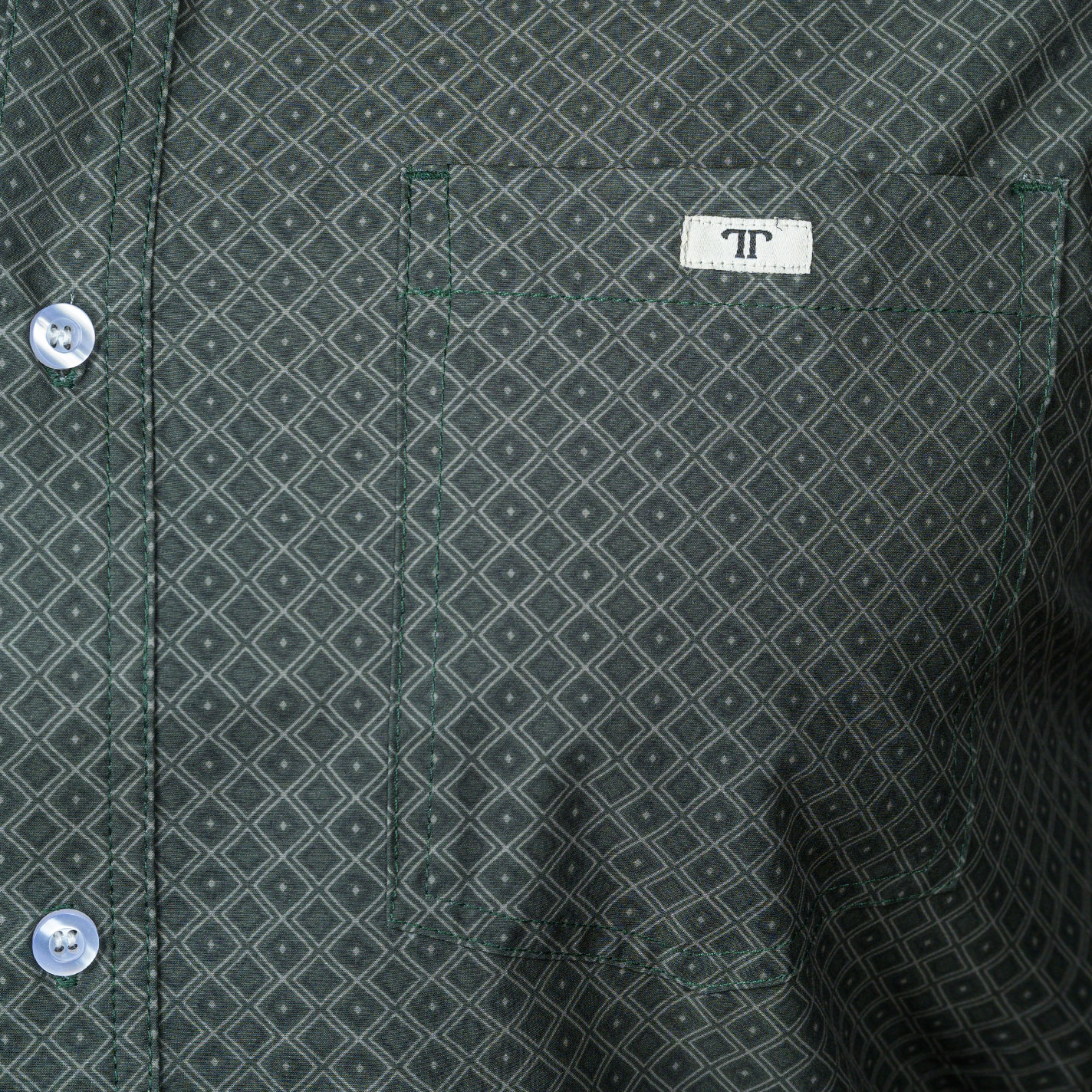 Ferrell Men's Sage & Forest Geo Print Western Shirt - Image 1