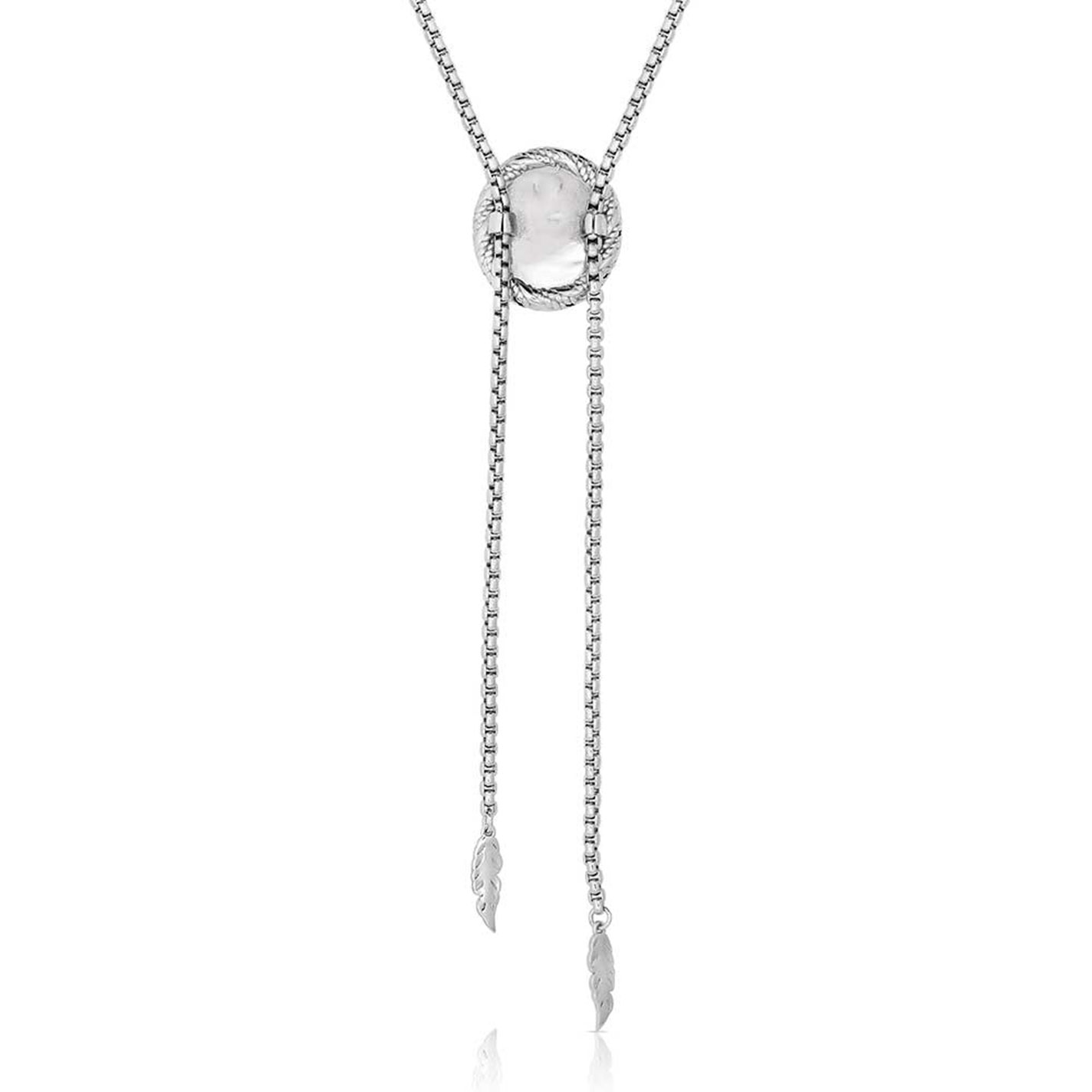 Montana Silversmiths Silver & White Bolo Style Necklace - Image 1