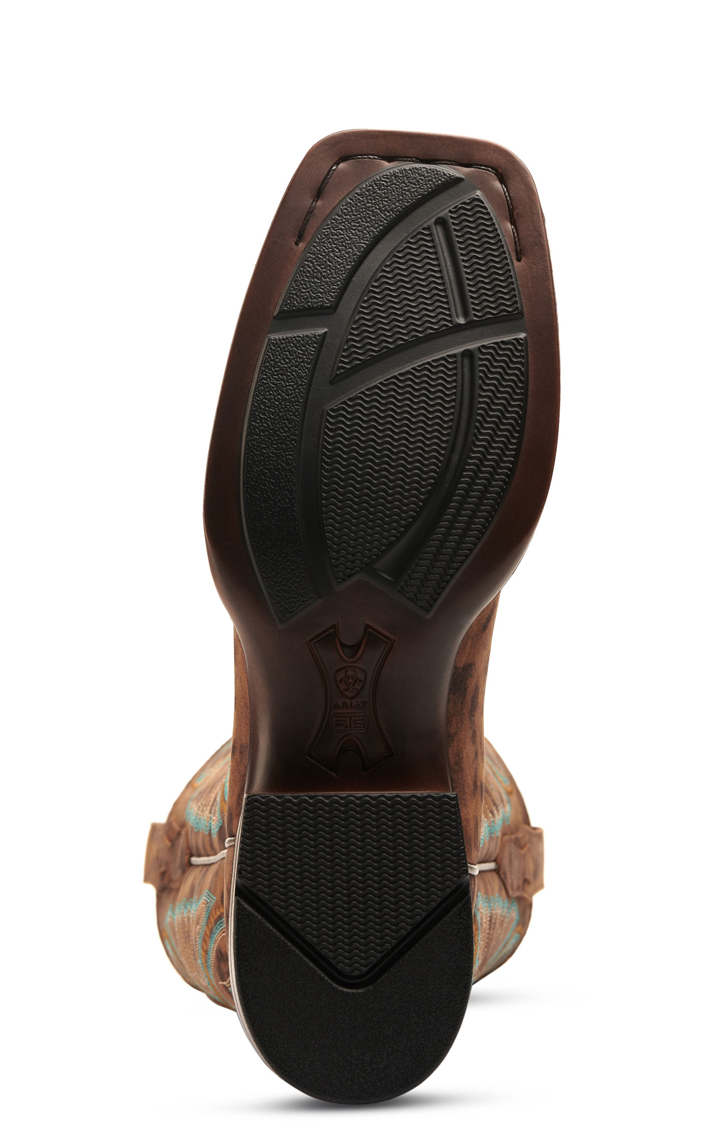 Ariat Women's PrimeTime Brown Faded Leopard Bantamweight Wide Square Toe Cowboy Boots - Image 1