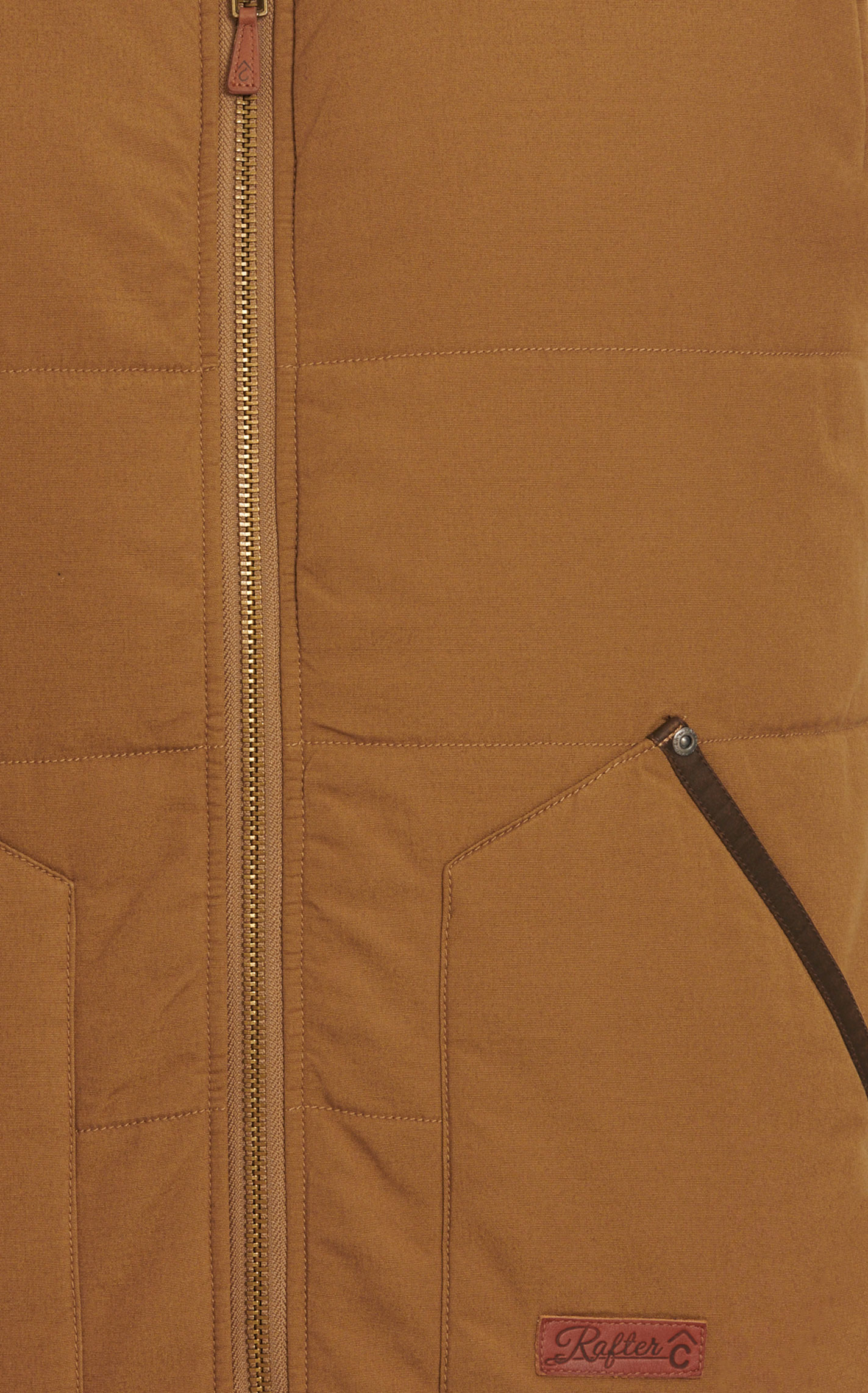 Rafter C Men's Camel and Chocolate Puff Canvas Vest - Big & Tall - Image 2