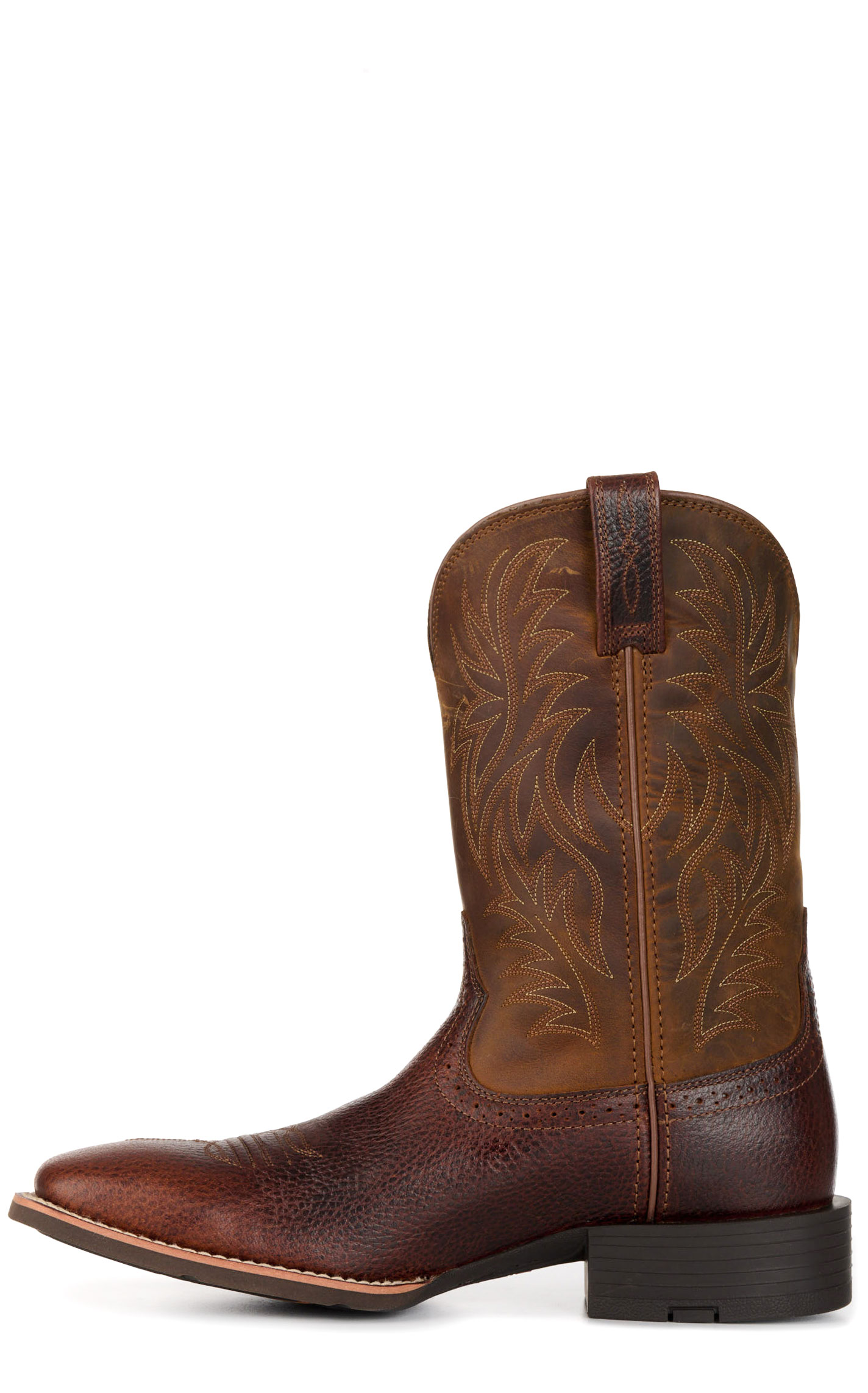Ariat Men's Sport Fiddle Brown Wide Square Toe Cowboy Boots - Image 1