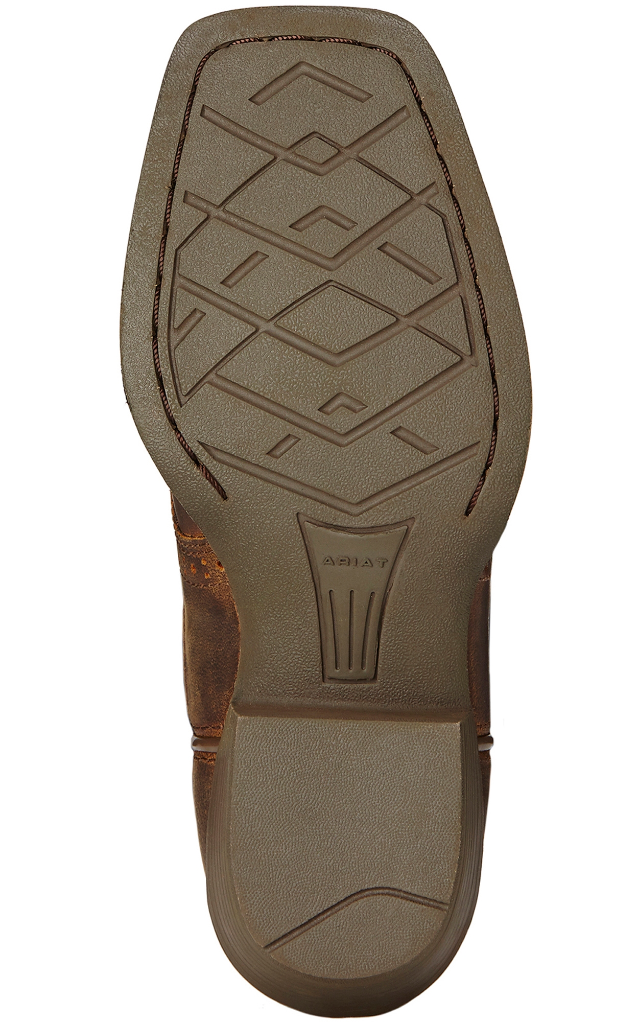 Ariat Youth Roughstock Distressed Brown with Black Square Toe Cowboy Boots - Image 1