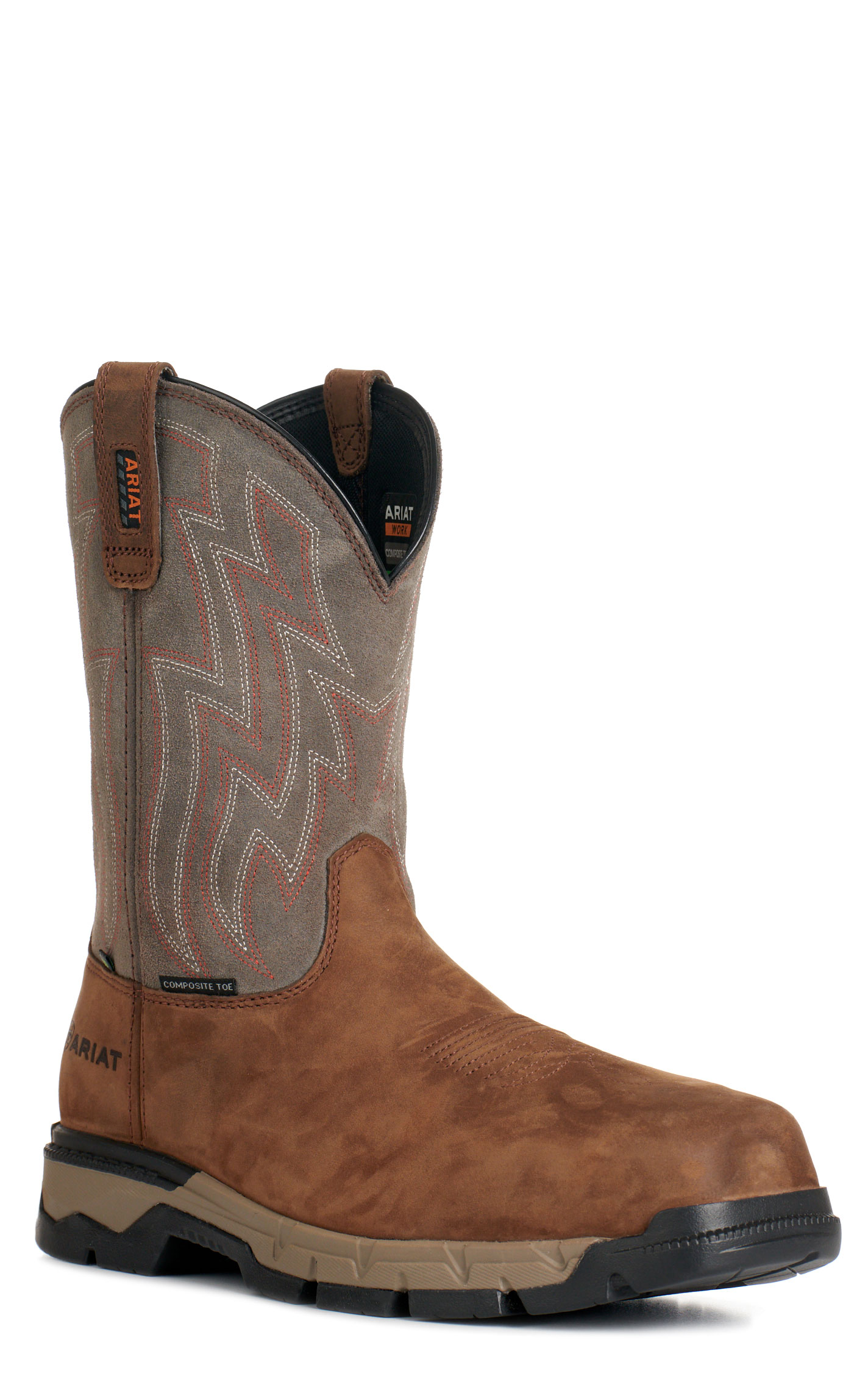Ariat Men's Rebar Flex SD Brown and Gray Wide Square Composite Toe Work Boot - Image 1