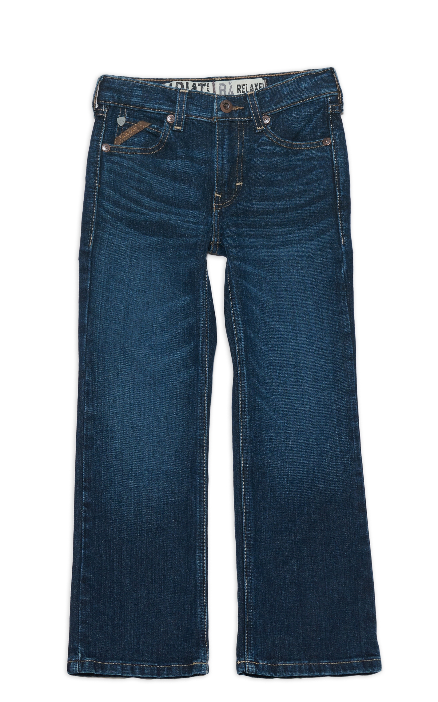 Ariat Boy's B4 Legacy Dark Wash Relaxed Fit Boot Cut Jeans - Image 1