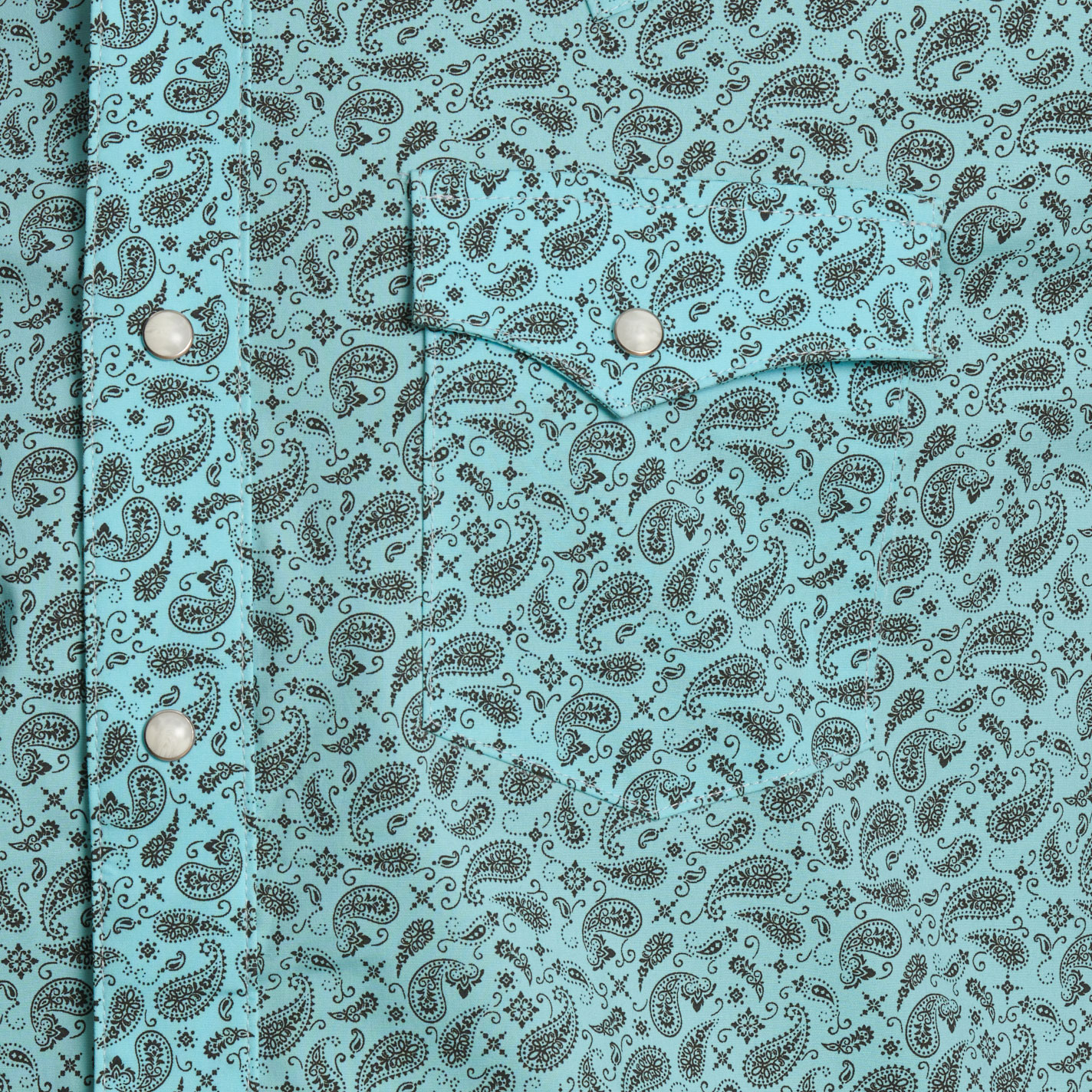 Wrangler Retro Men's Turquoise Paisley Western Shirt - Image 1