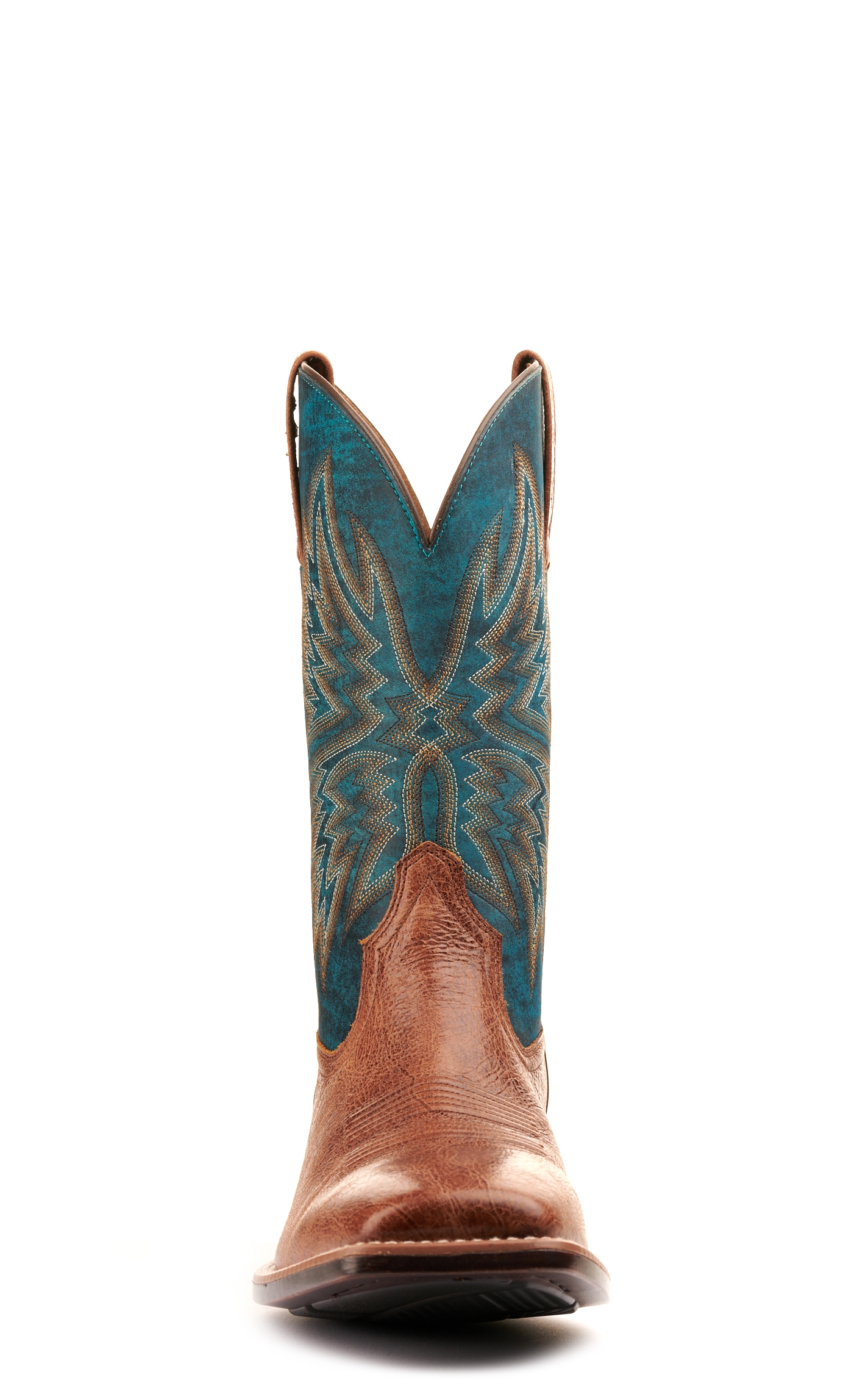 Ariat Men's Valor Ultra Dark Tan and Rocky Blue Wide Square Toe Cowboy Boot - Image 1