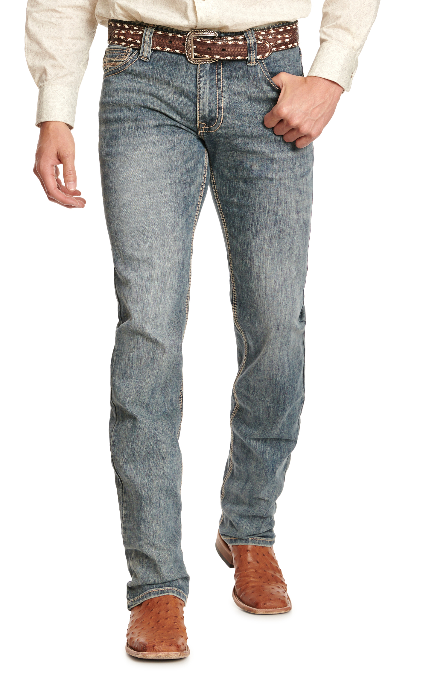 Rock & Roll Denim Men's Revolver Medium Wash Straight Leg Reflex Jeans - Image 1