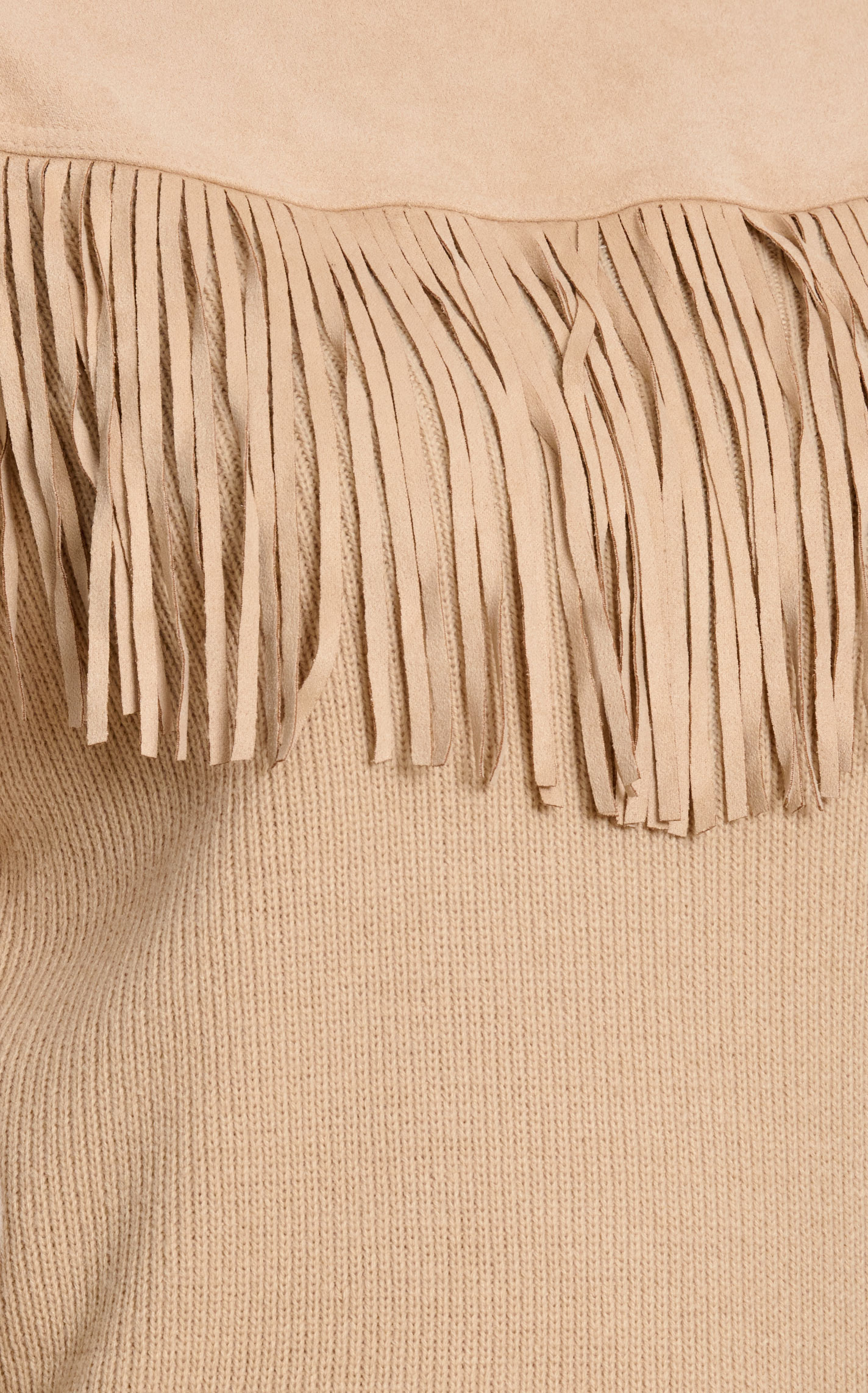 Rockin C Women's Creamy Latte Fringed Sweater - Image 1
