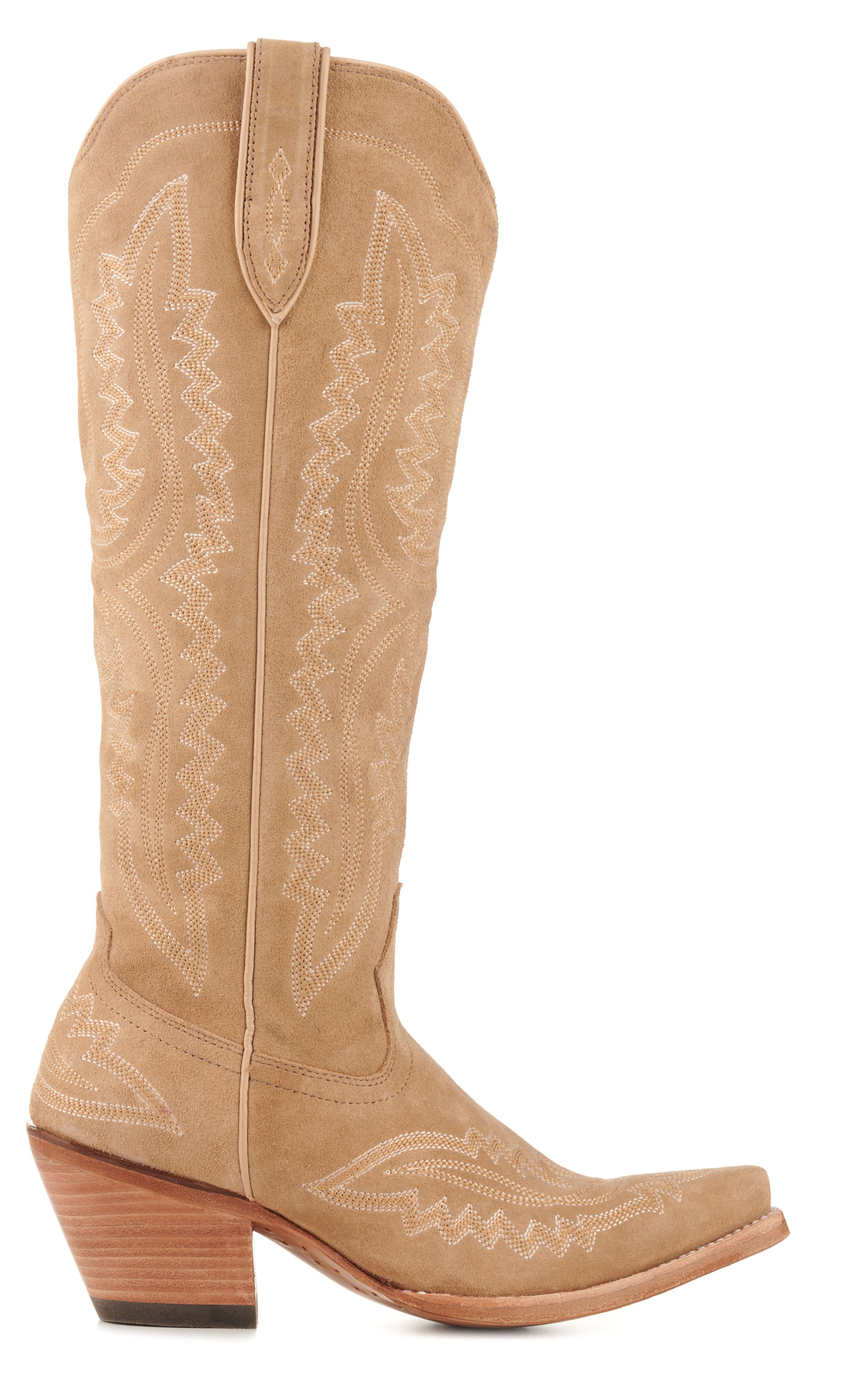 Ariat Women's Casanova Truly Taupe Suede Snip Toe Tall Cowboy Boots - Image 1