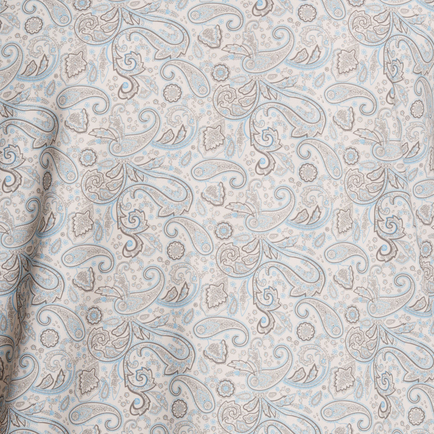 Rafter C Men's White Paisley Print Performance Polo Shirt - Image 1