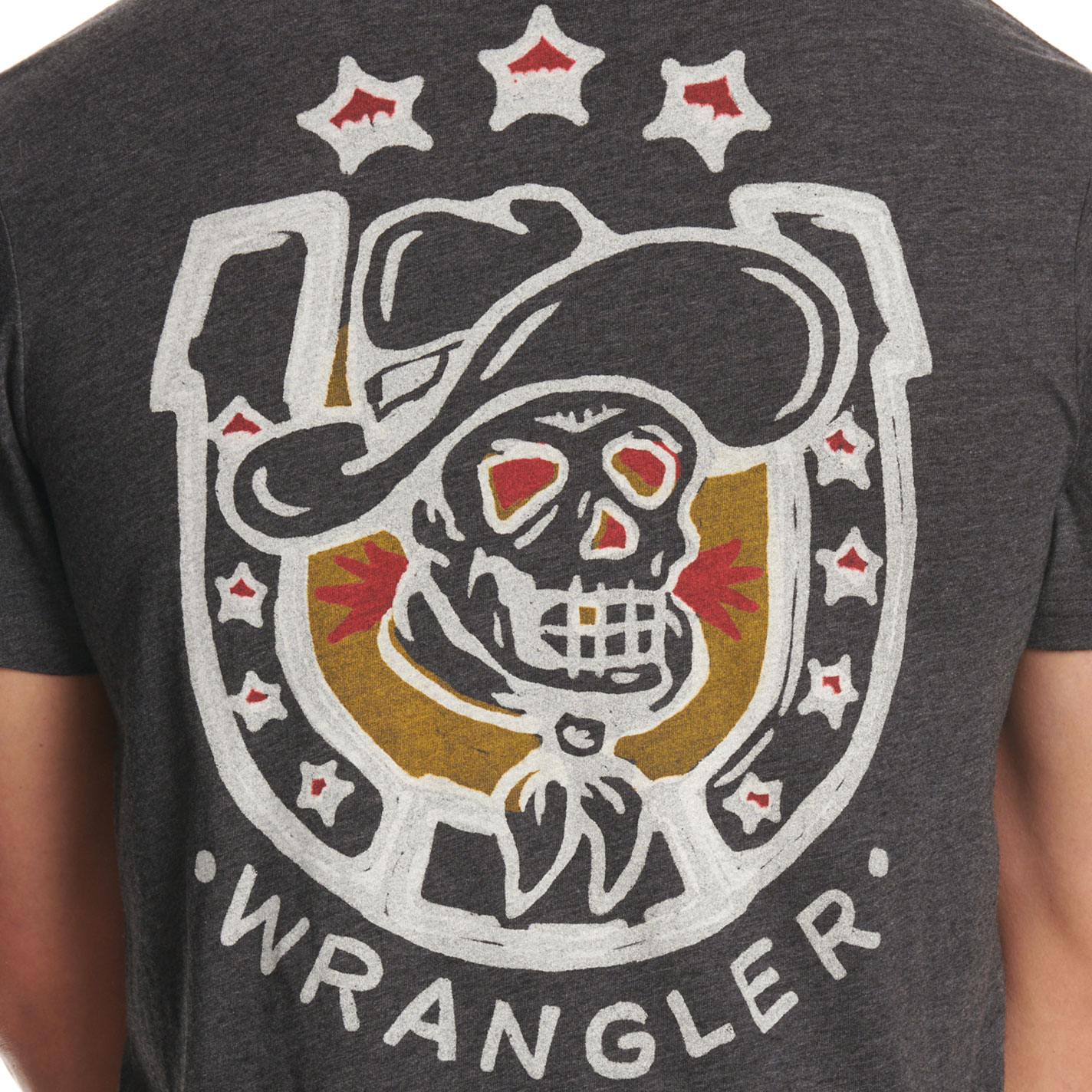 Wrangler Men's Charcoal Skull Graphic T-Shirt - Image 1