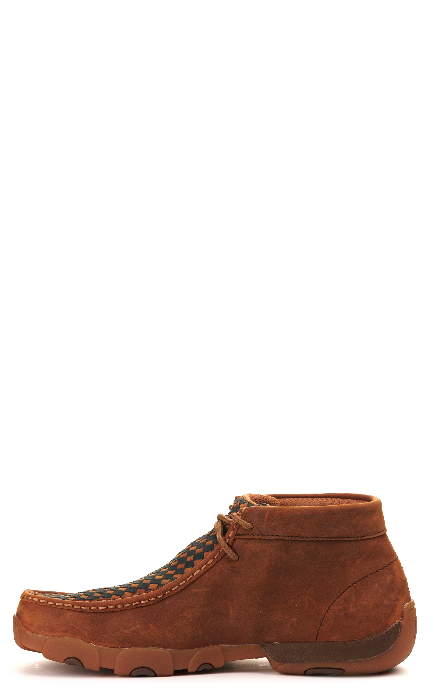 Twisted X Men's Oiled Saddle & Midnight Basketweave Driving Moccasin Casual Shoes - Image 1