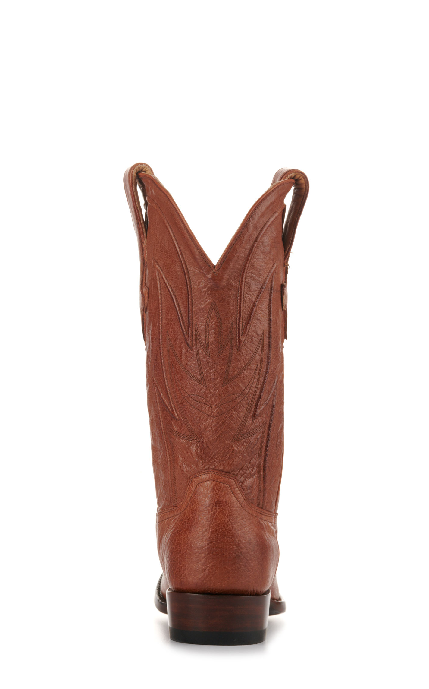 JRC & Sons Men's Cooper Smooth Quill Ostrich Round Toe Exotic Cowboy Boot in Antique Cognac - Image 1