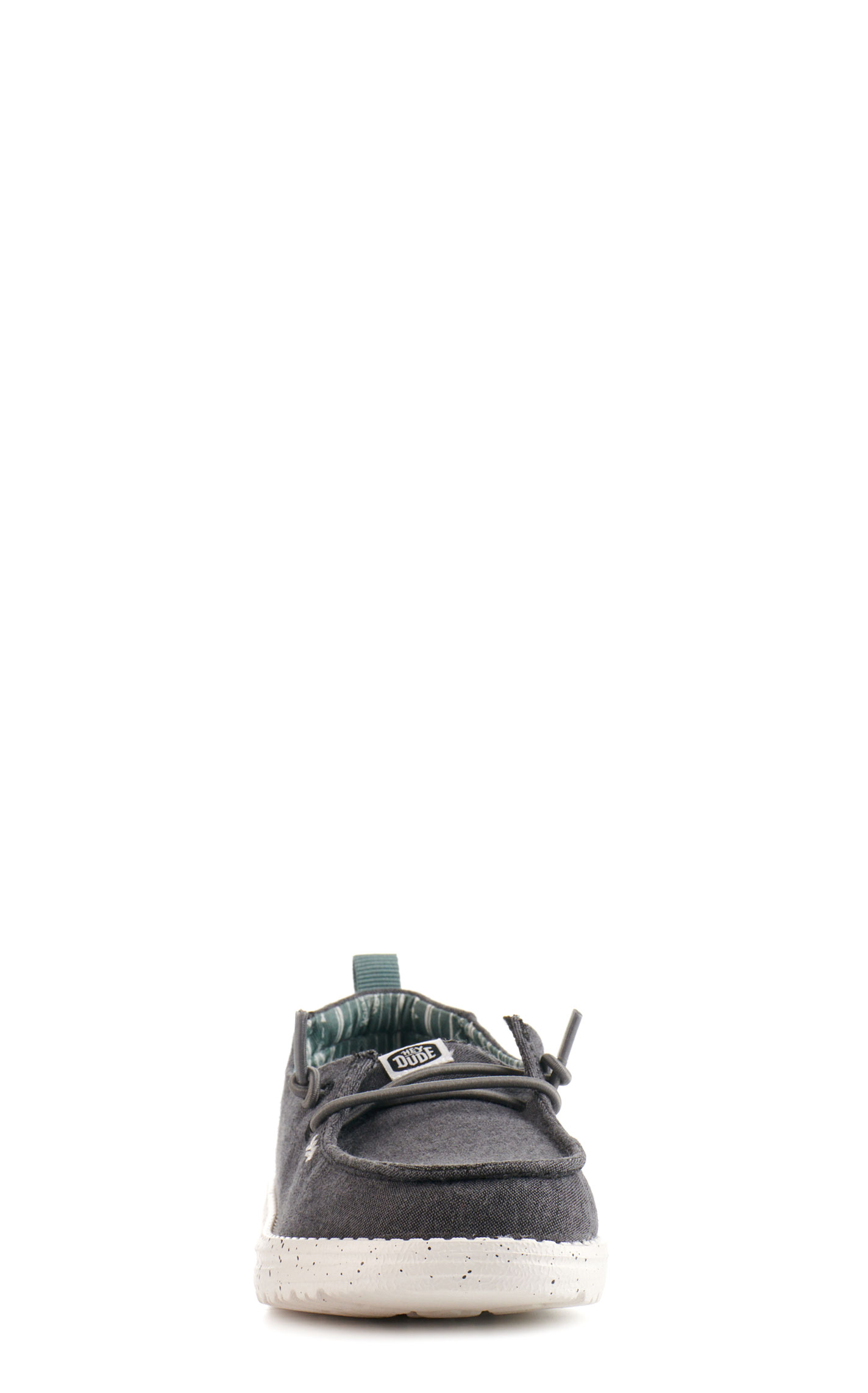 Hey Dude Girls' Wendy Chambray Black Moc Toe Lace Up Casual Shoes - Image 1