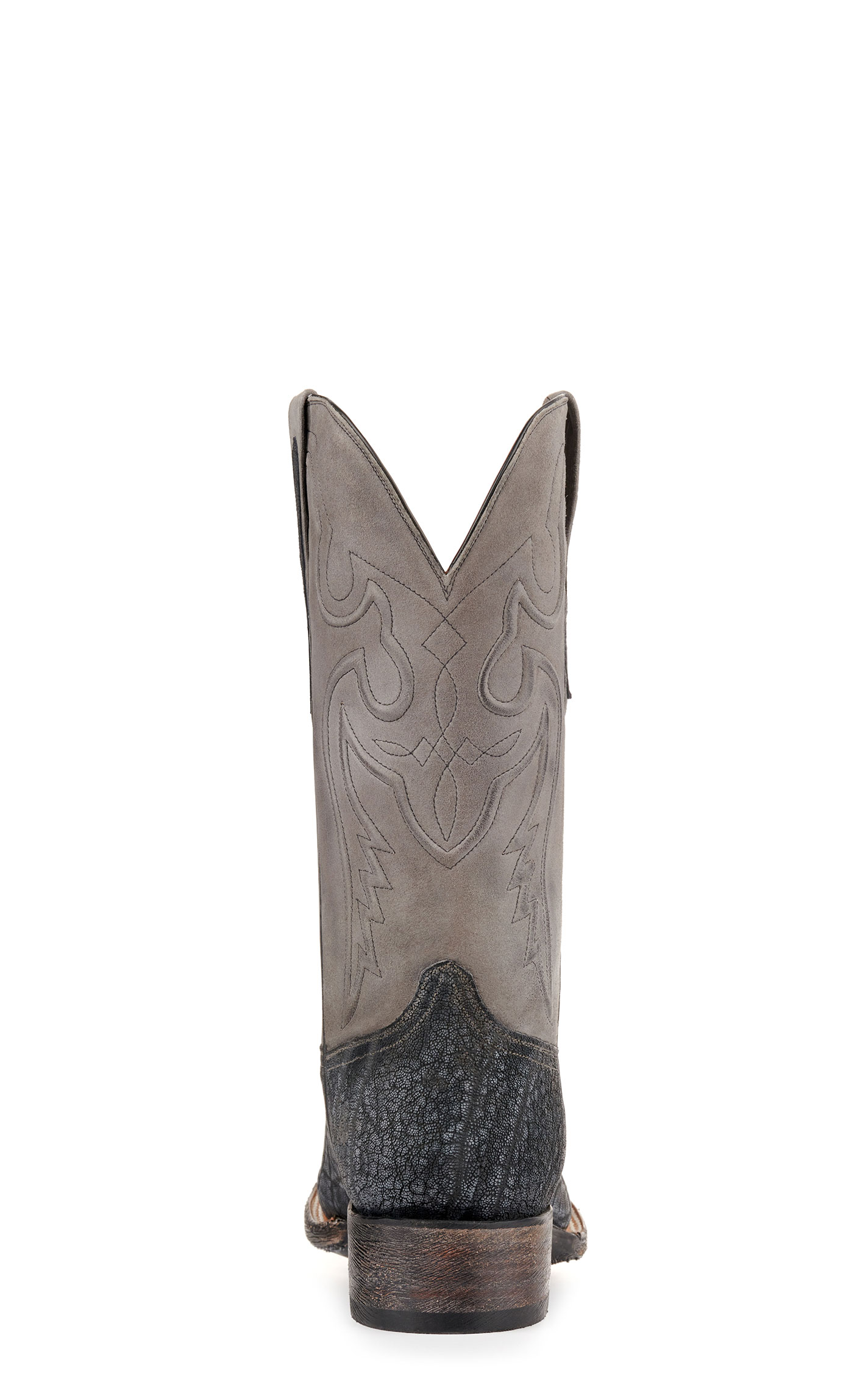 Black Jack Men's Burnished and Safari Gray Elephant Square Toe Exotic Cowboy Boots - Image 1