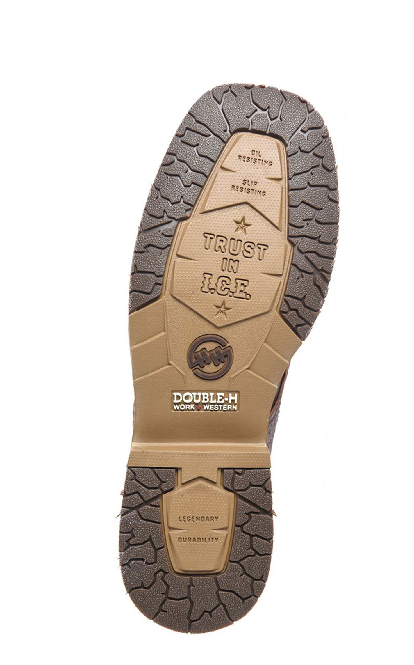 Double H Men's Cognac Bison Comp Wide Square Toe Work Boots - Image 1