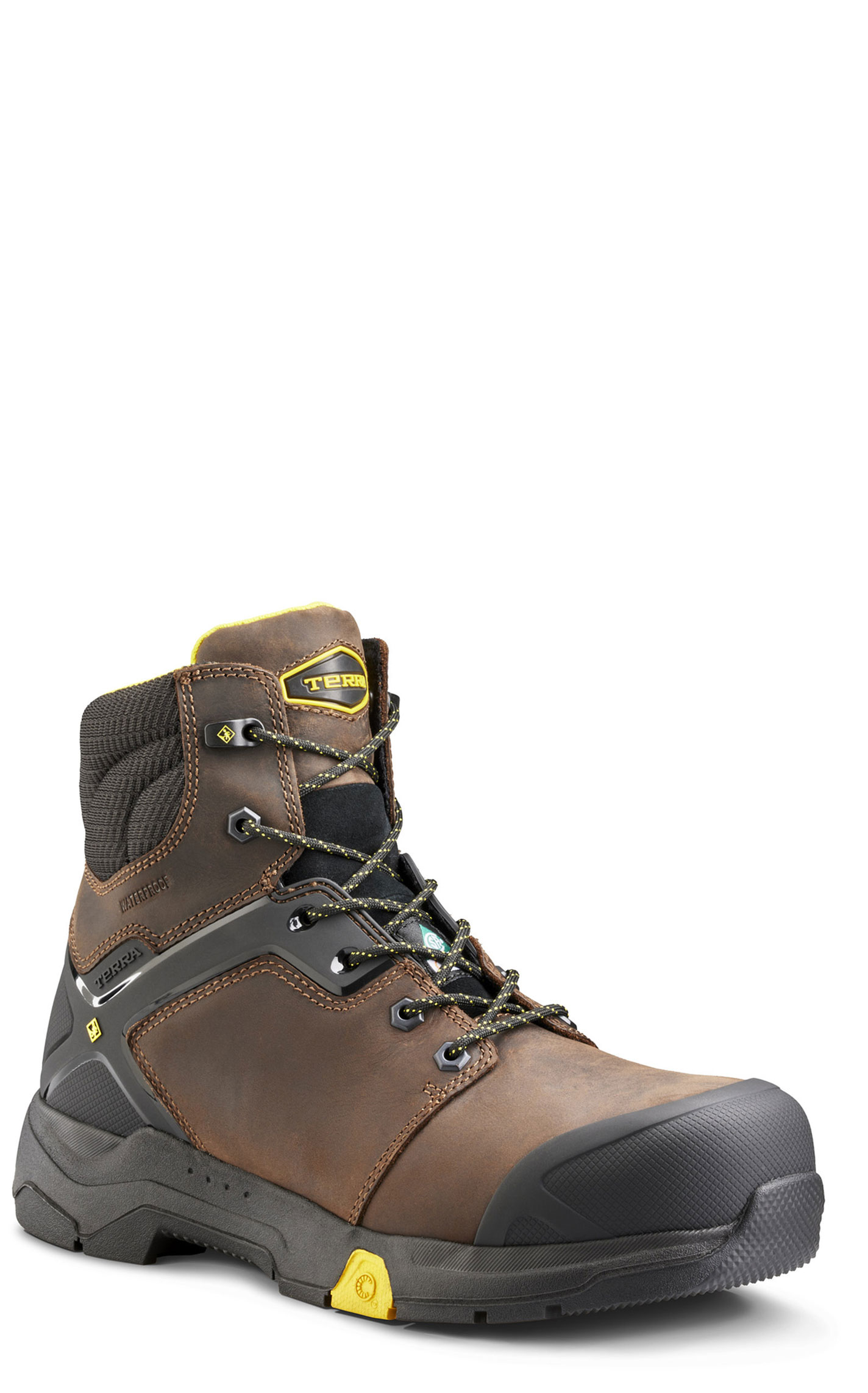 Terra Men’s Brown and Black Carbine 6” Waterproof Composite Toe Safety Work Boots - Image 1