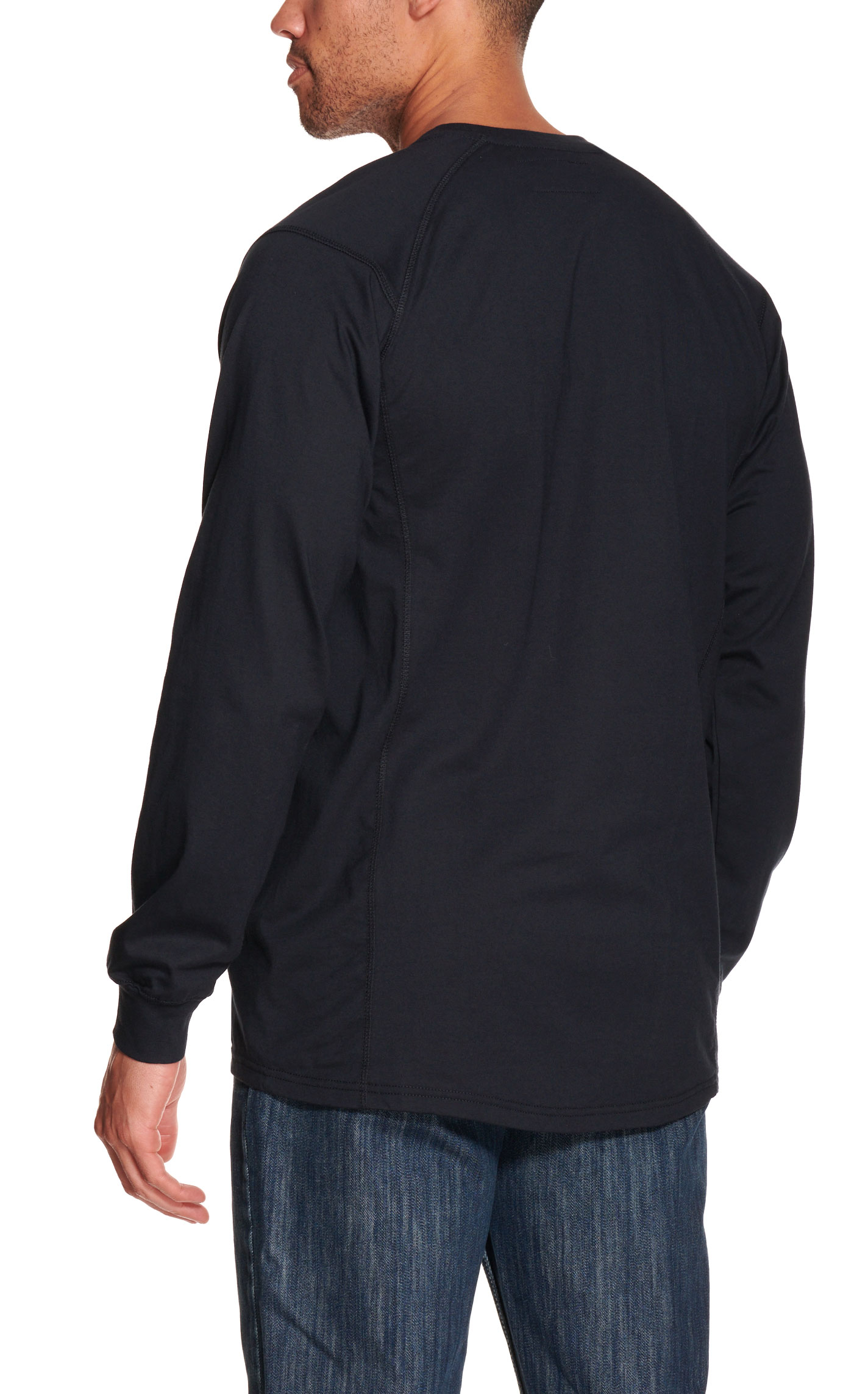 Forge Men's Navy Pocket Long Sleeve FR Work T-Shirt - Image 1
