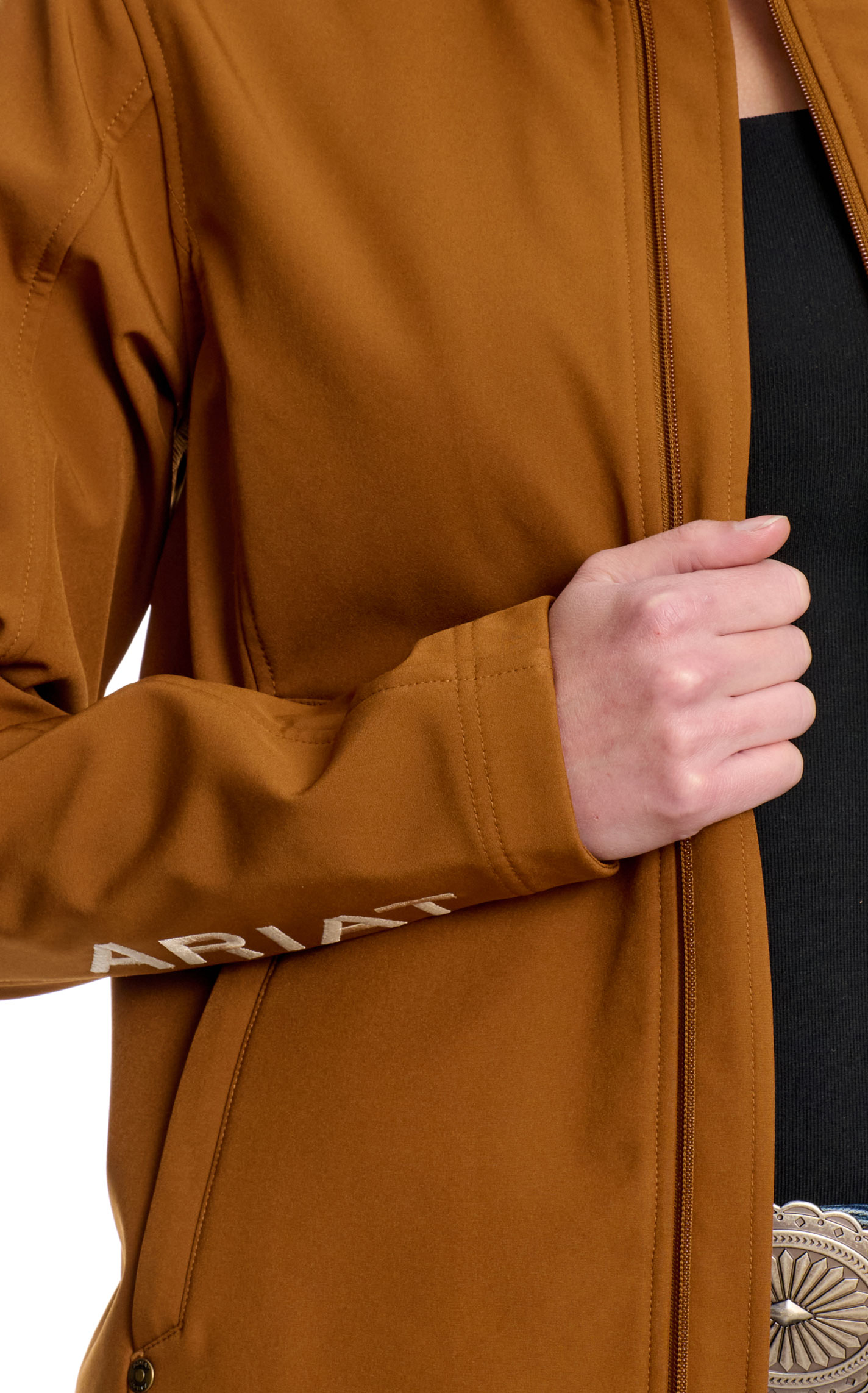 Ariat Women's Chestnut Logo Team Softshell Jacket - Plus Sizes - Image 1