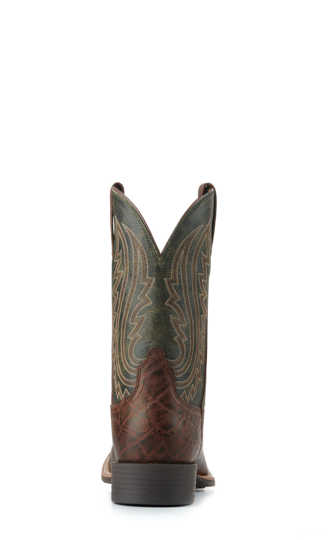Ariat Men's Sport Big Country Green and Mahogany Elephant Print Wide Square Toe Cowboy Boots - Image 1