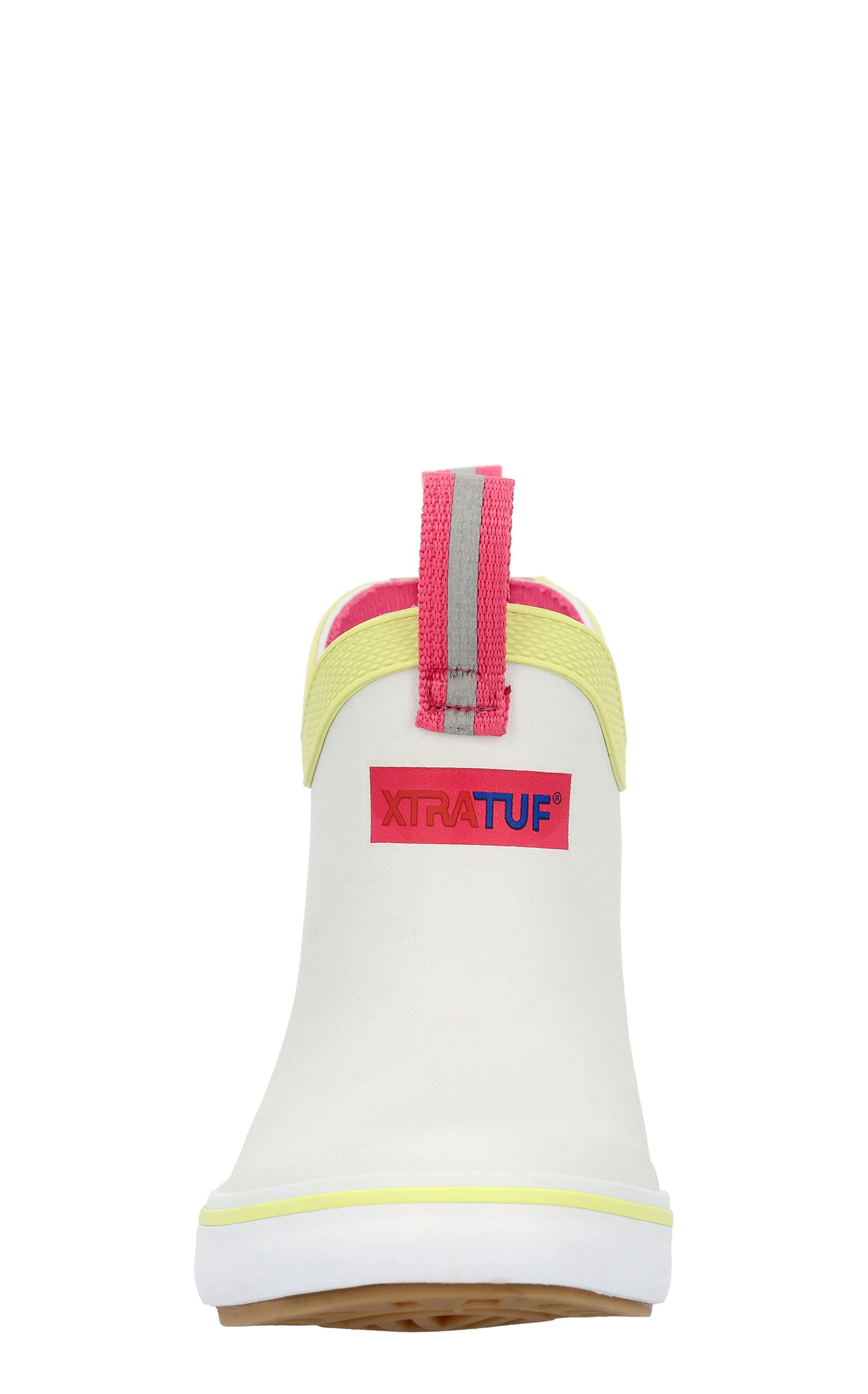 XTRATUF Youth White & Pink Ankle Rubber Deck Boots - Image 1