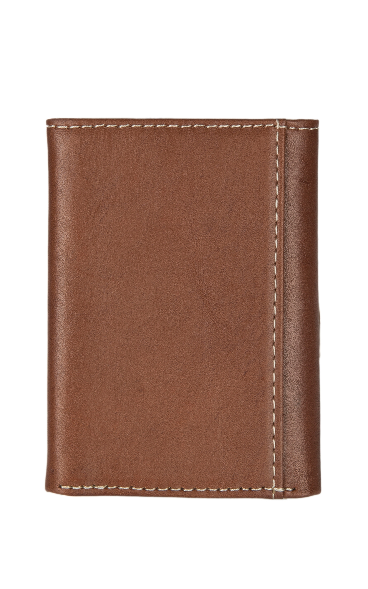 Nocona Brown Floral Tooled with Concho and Studded Edge Tri-fold Wallet - Image 1