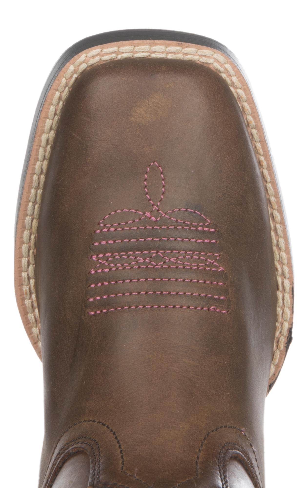 Ariat Kids Quickdraw Distressed Brown VentTEK Square Toe Cowboy Boots - Image 1