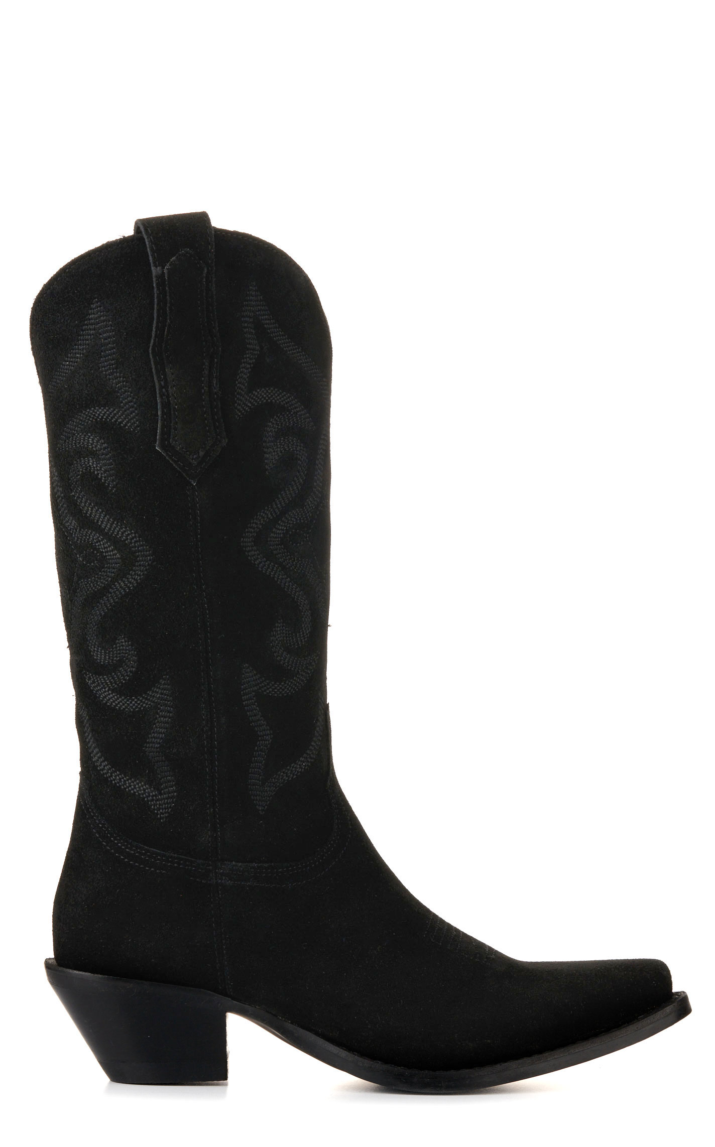 Dingo Women's Out West Black Roughout Snip Toe Cowboy Boots - Image 1