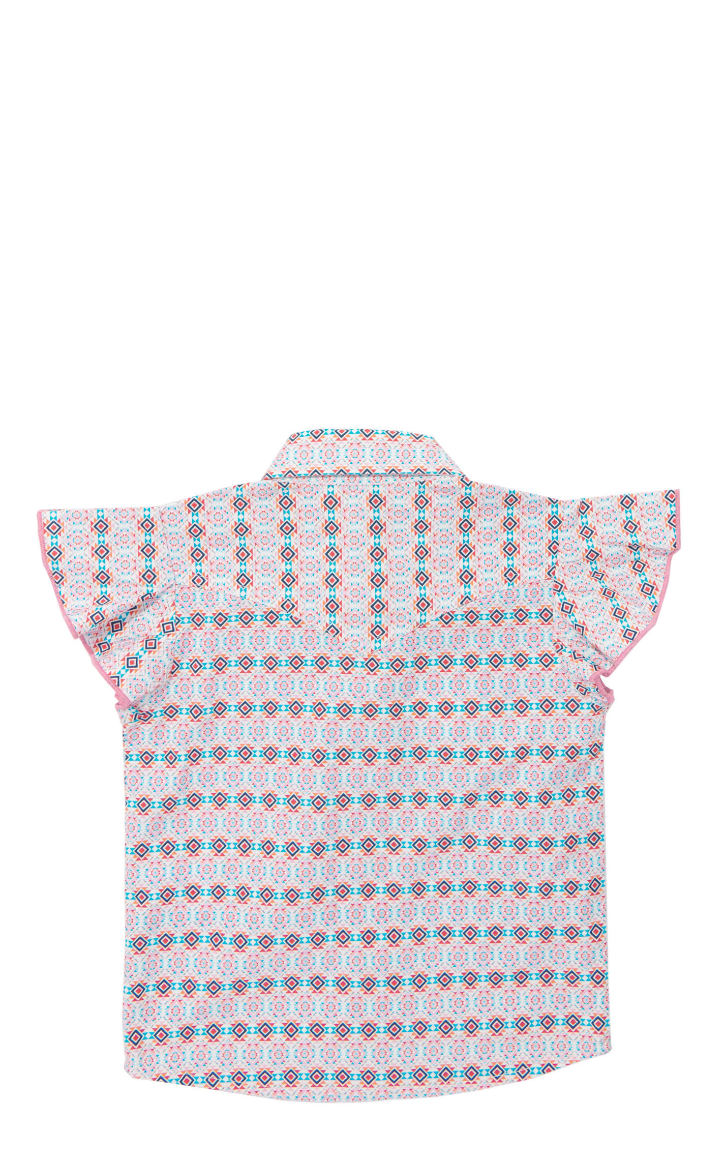 Rockin' C Girl's Pink Geo Print Snap Top - Image 1