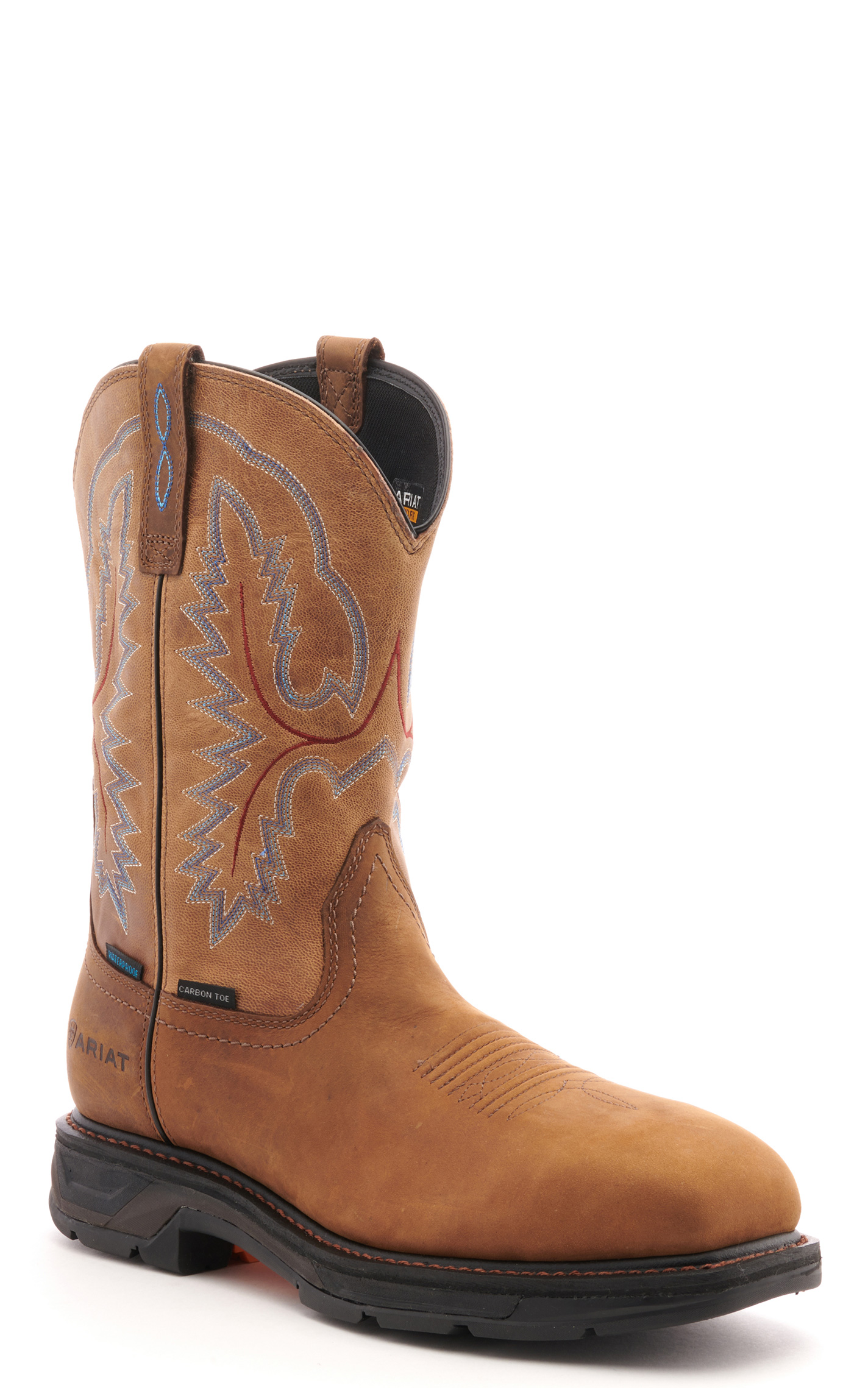 Ariat Men's WorkHog XT Distressed Brown Waterproof Wide Square Composite Toe Work Boot - Image 1