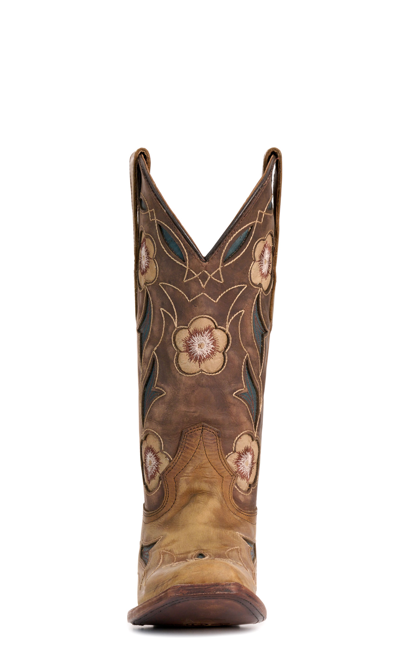 Circle G by Corral Women's Sand with Floral Inlays Square Toe Cowboy Boots - Image 1