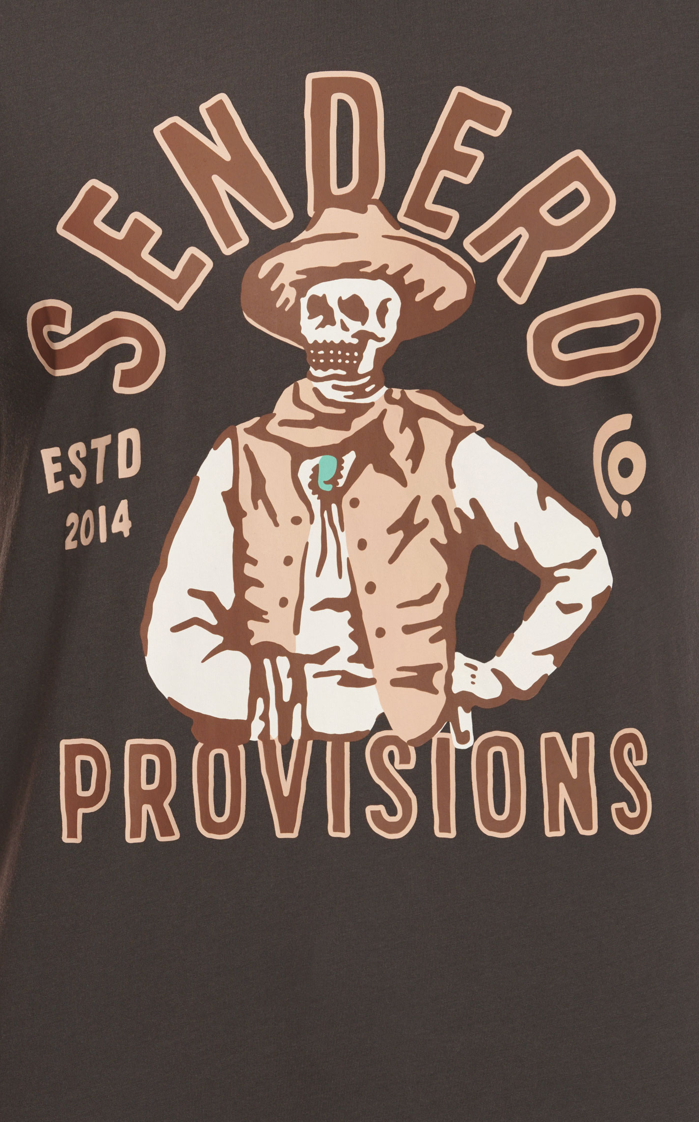 Sendero Provisions Co. Men's Dark Charcoal Gray El Bolo Logo Graphic Short Sleeve T-Shirt - Image 1