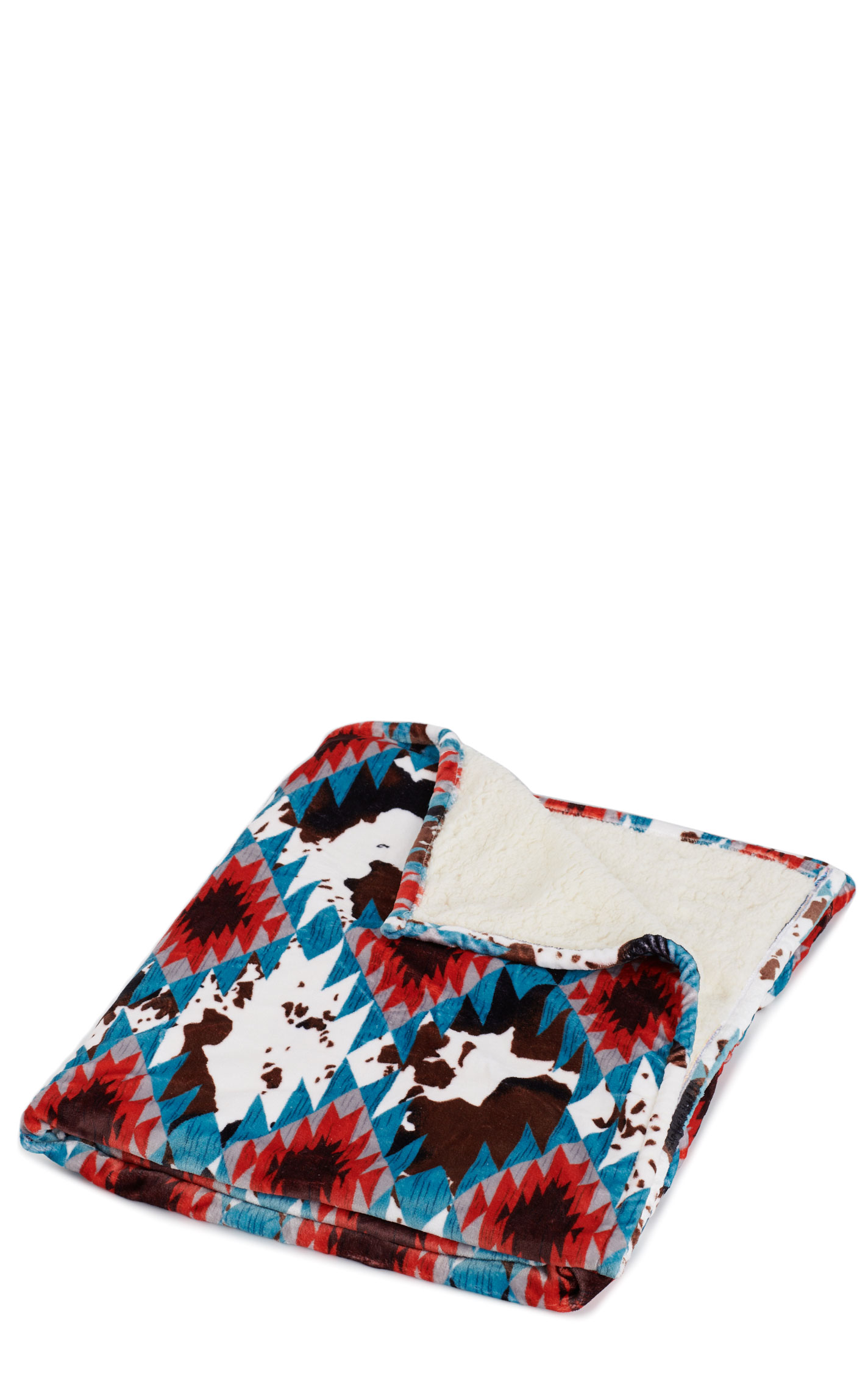 Wrangler Southwest Cowhide Print Fleece Throw - Image 1