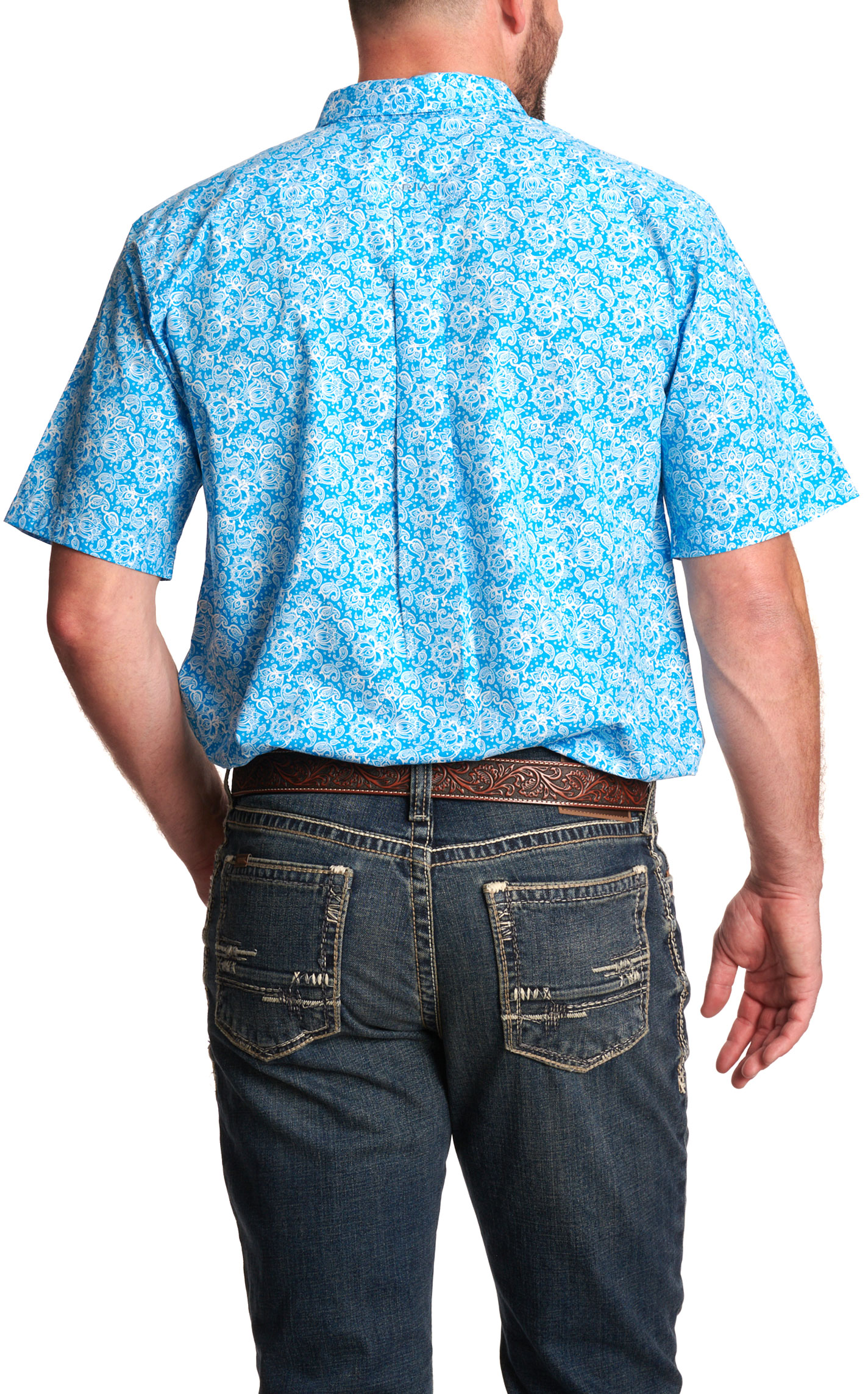 Ariat Men's Addison Blue Paisley Print Western Shirt - Image 1