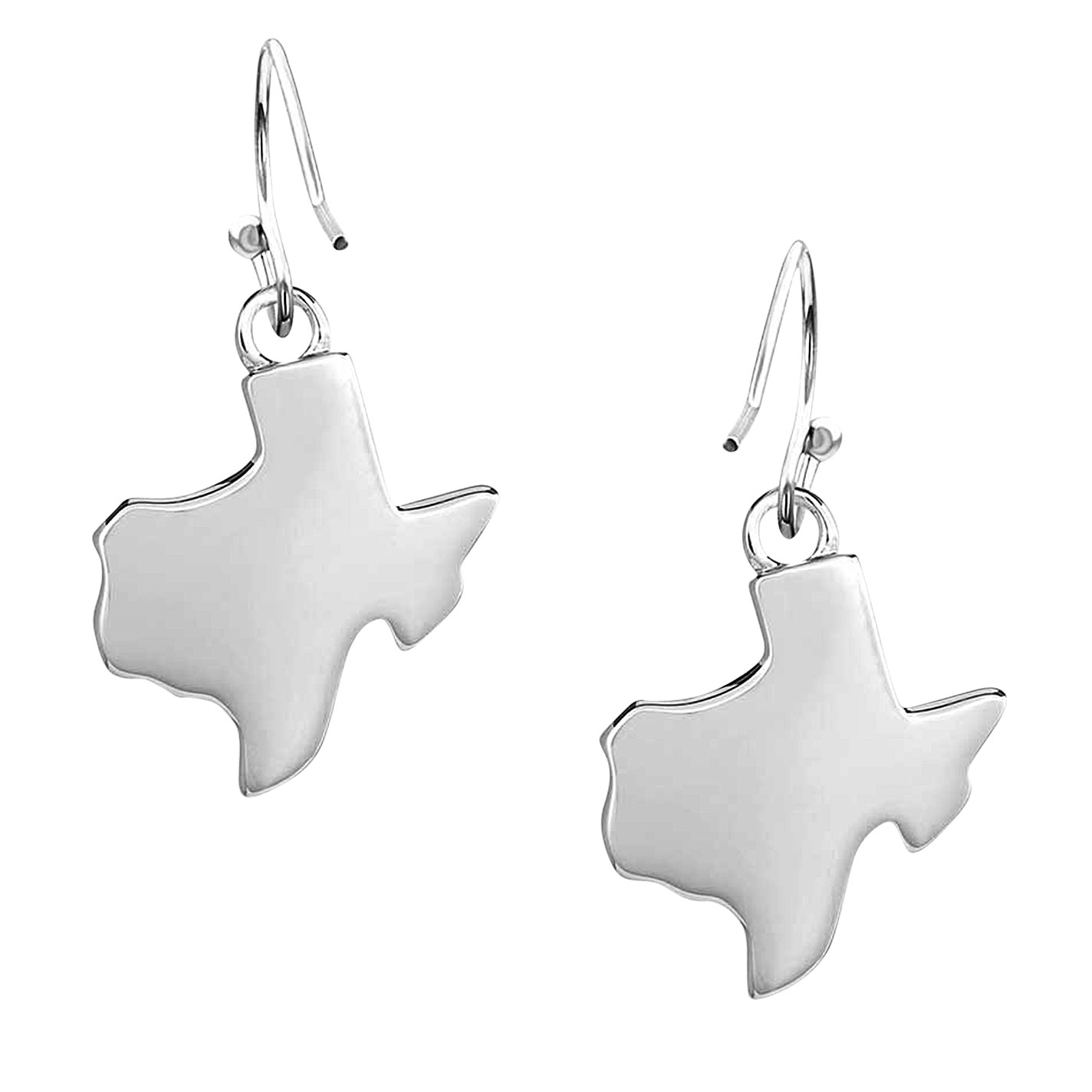 Montana Silversmiths Texas Flag on Silver Texas Earrings - Image 1
