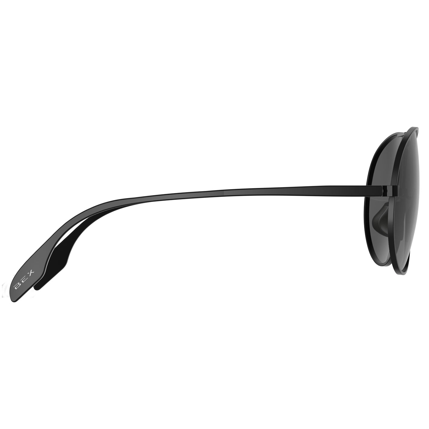 BEX Wing Matte Black Aviator Sunglasses - Image 1