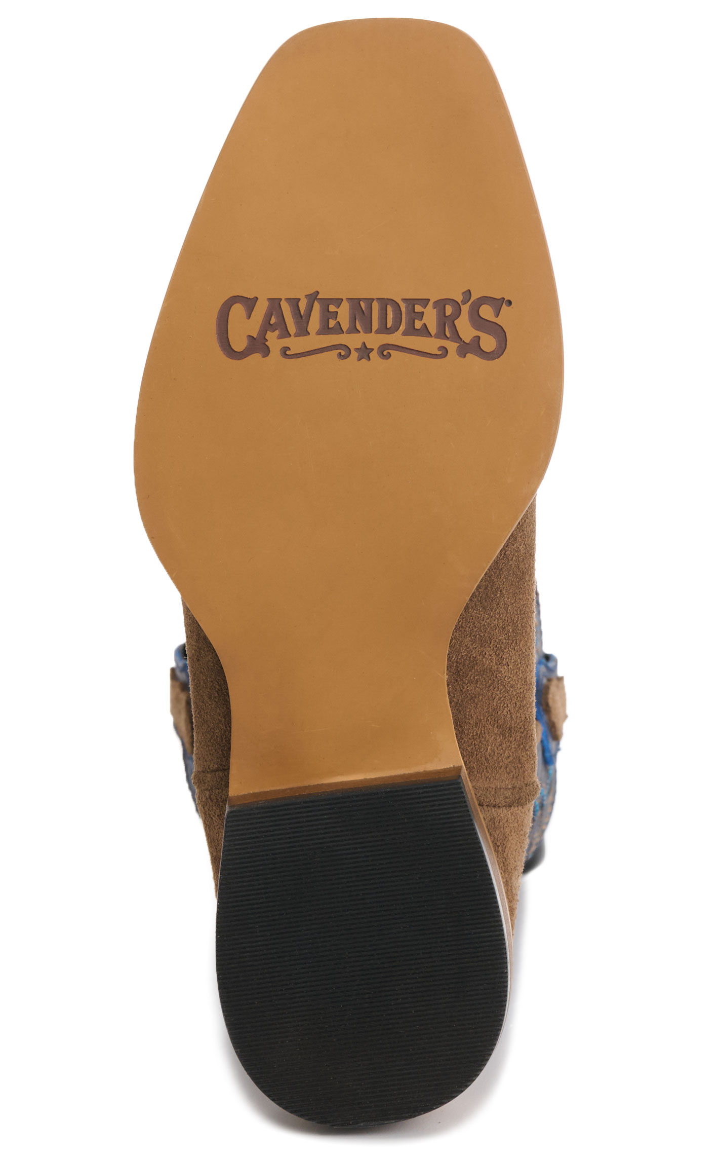 Cavender’s Youth's Blue and Brown Roughout Suede Punchy Toe Cowboy Boots - Image 1