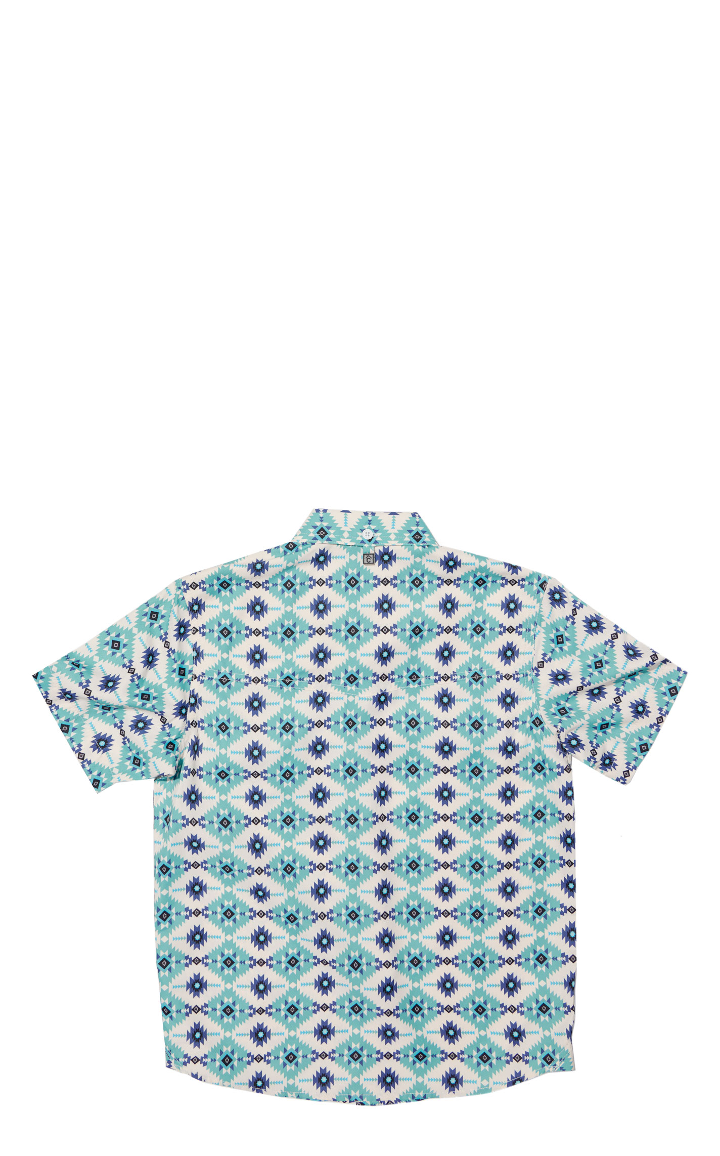 Rafter C Outdoors Boys's Turquoise & Lapis Aztec Fishing Shirt - Image 1